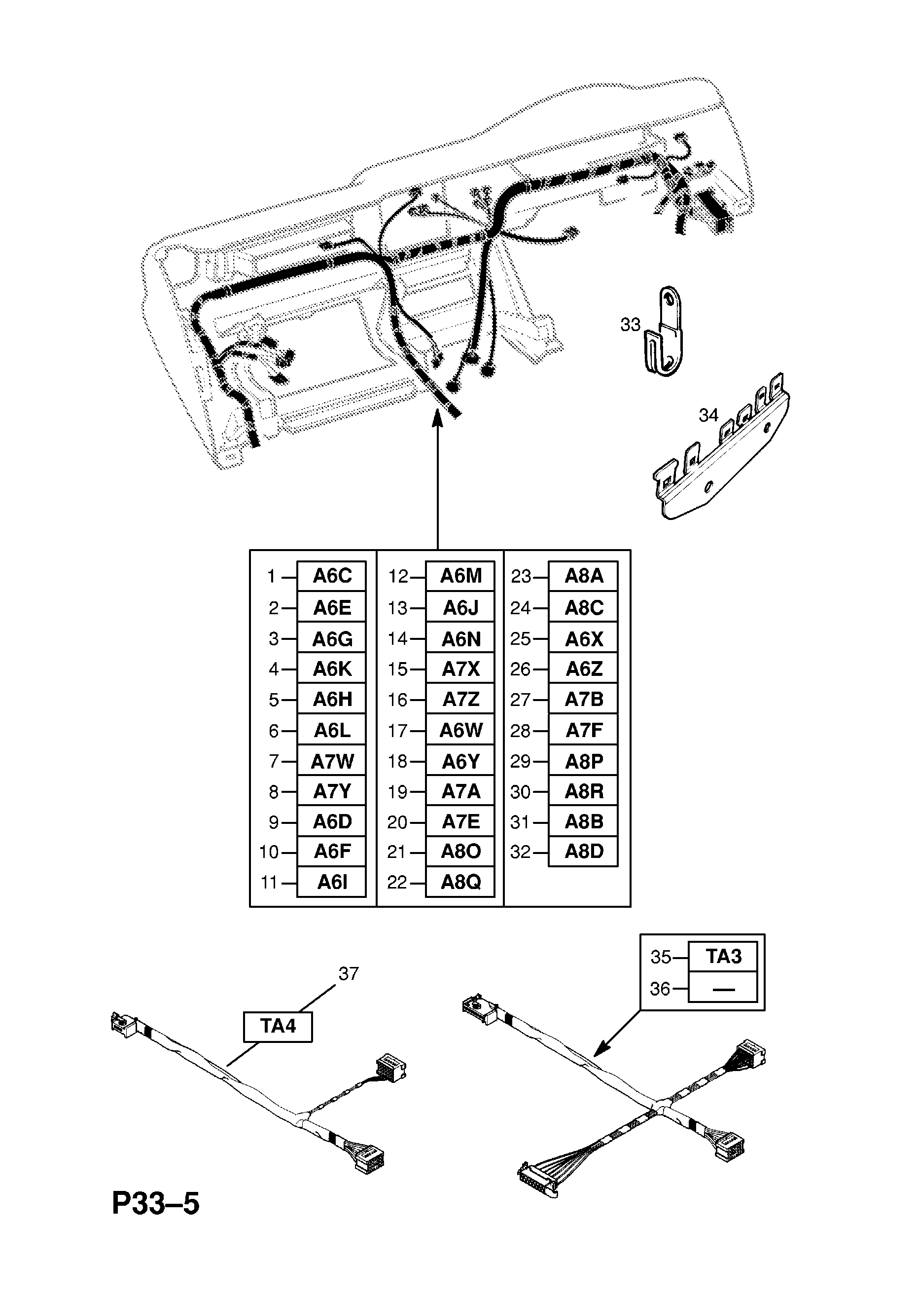 INSTRUMENT PANEL WIRING HARNESS (CONTD.) <small><i>[4 DOOR 76 3V500001- PROVISION FOR MOBILE TELEPHONE FOR NAVIGATION SYSTEM (NCDR 1100)]</i></small>