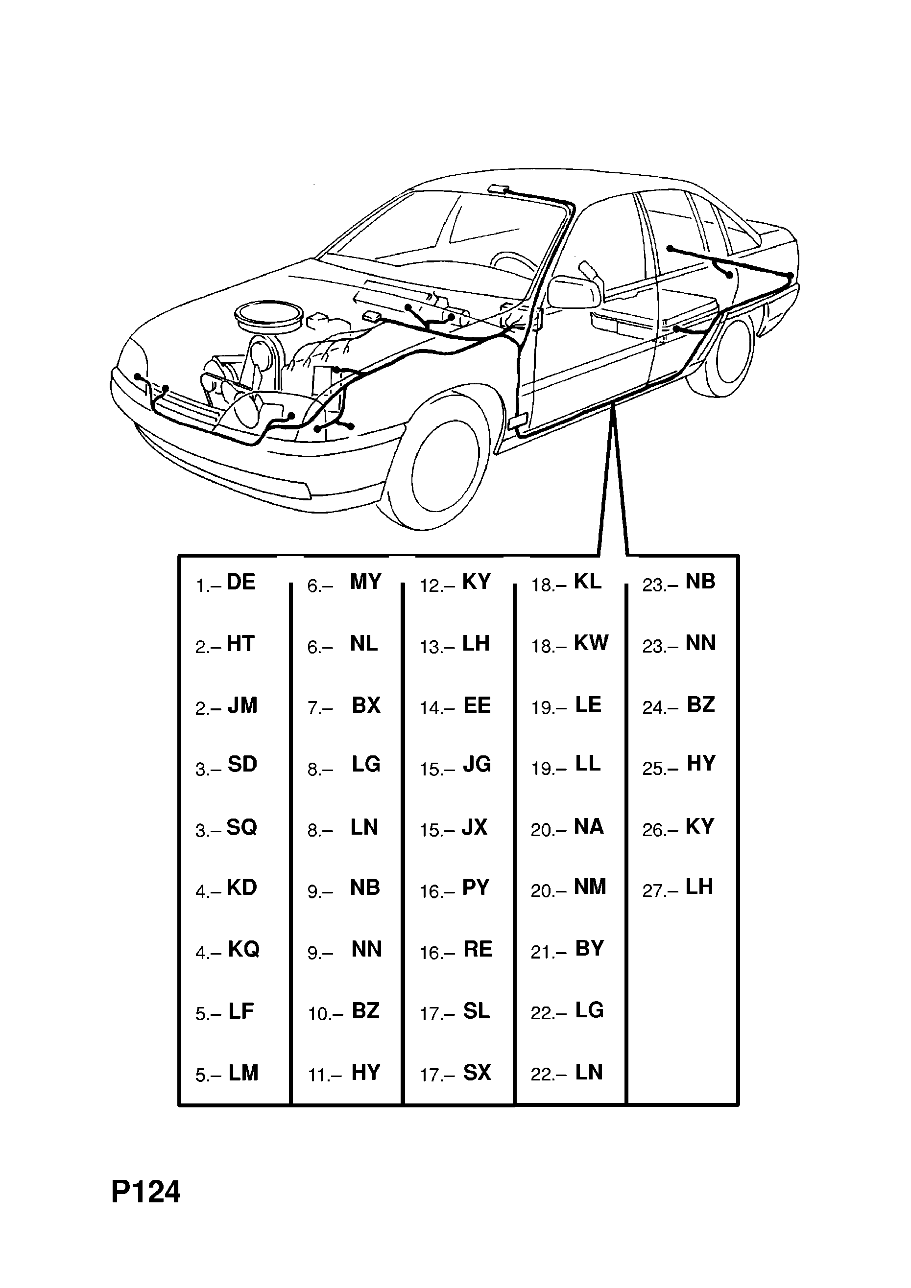 MAIN WIRING HARNESS (CONTD.) <small><i>[SALOON (16,17) FOR CHECK CONTROL EXCEPT ABS]</i></small>