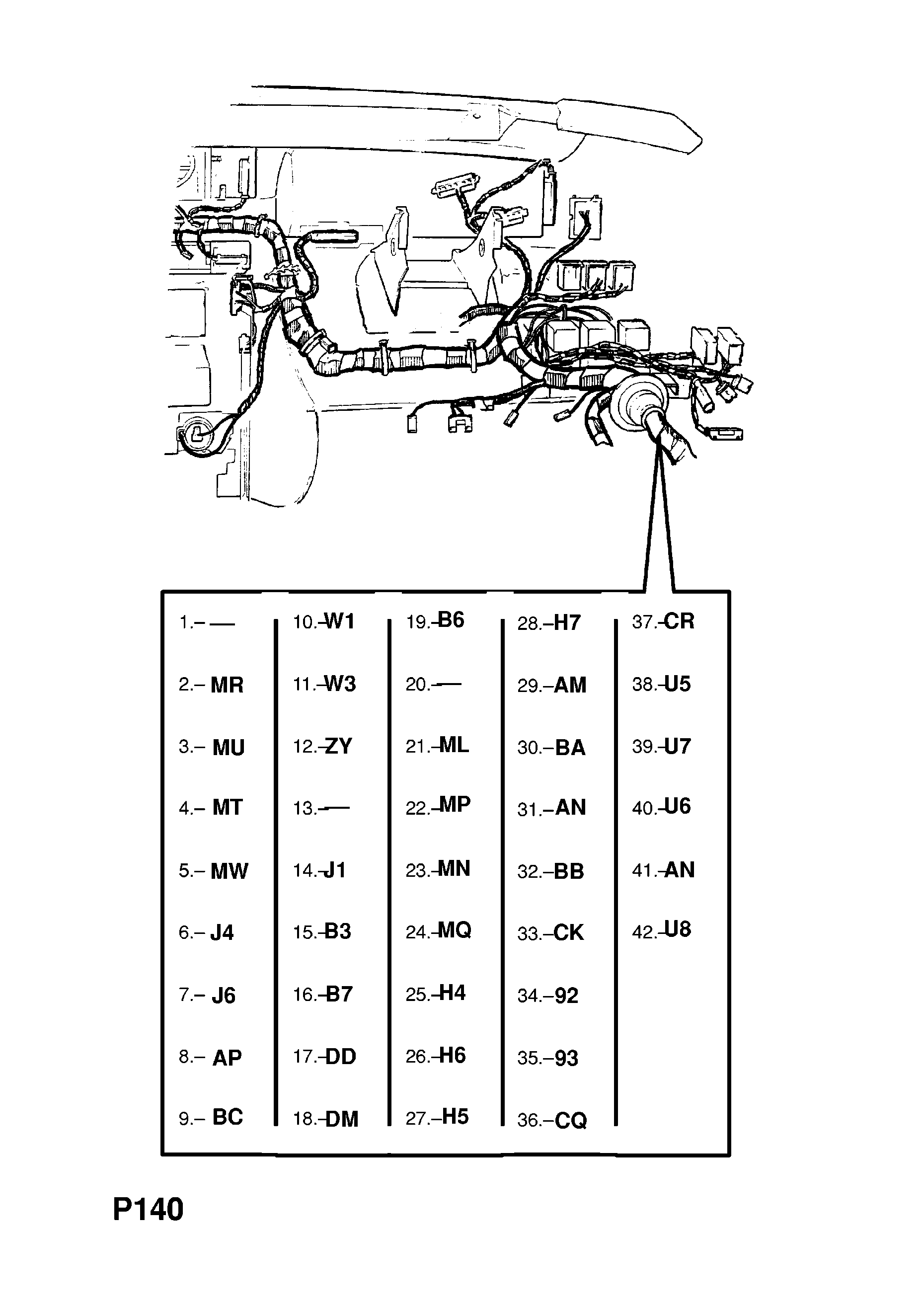 INSTRUMENT PANEL WIRING HARNESS (CONTD.) <small><i>[H1000001-L1999999 FOR AUTOMATIC TRANSMISSION AND LCD INSTRUMENTS EXCEPT AIR CONDITIONING (CONTD.)]</i></small>