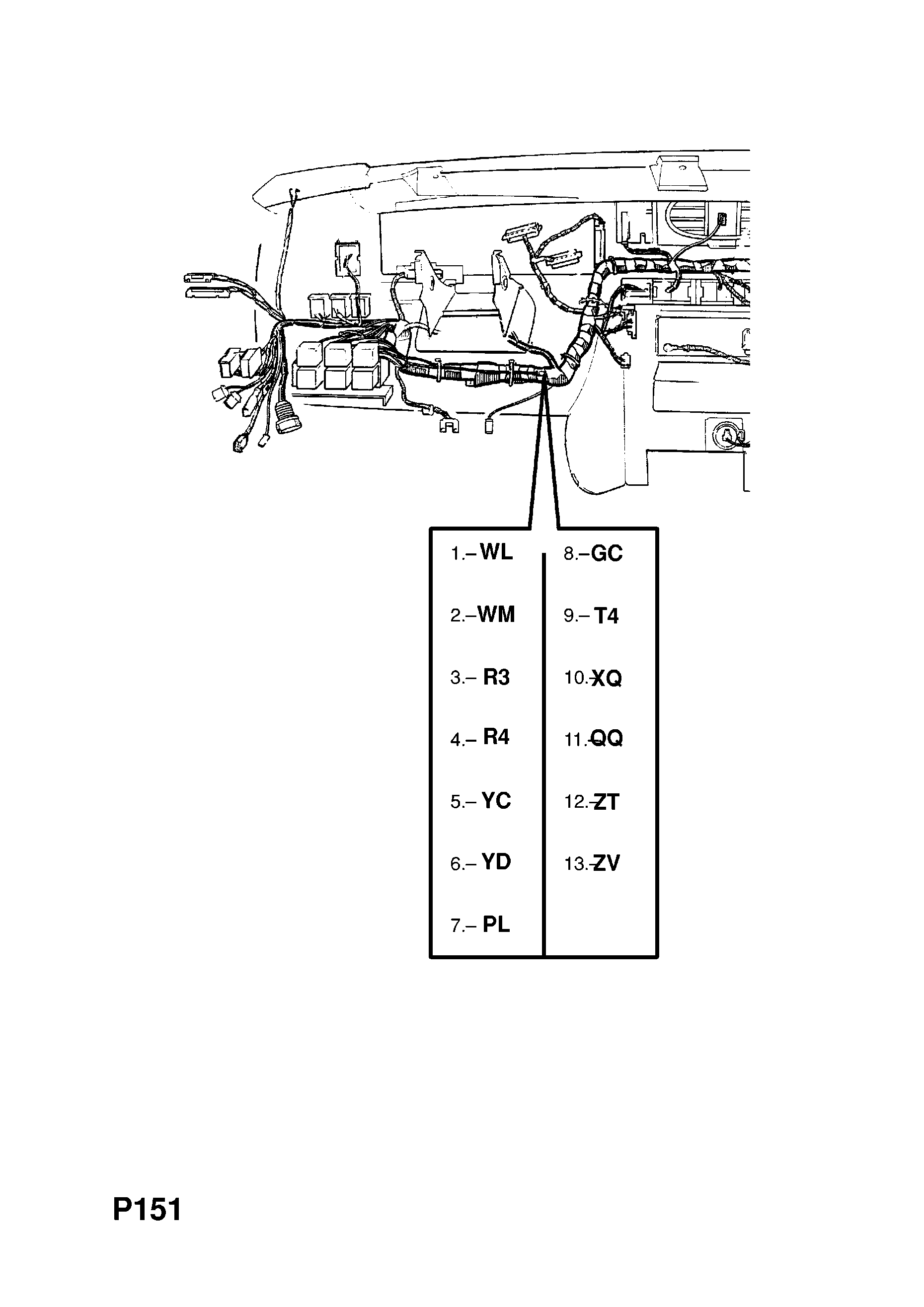INSTRUMENT PANEL WIRING HARNESS (CONTD.) <small><i>[M1000001 (CONTD.) FOR AIR CONDITIONING, MANUAL TRANSMISSION EXCEPT LCD INSTRUMENTS (CONTD.)]</i></small>