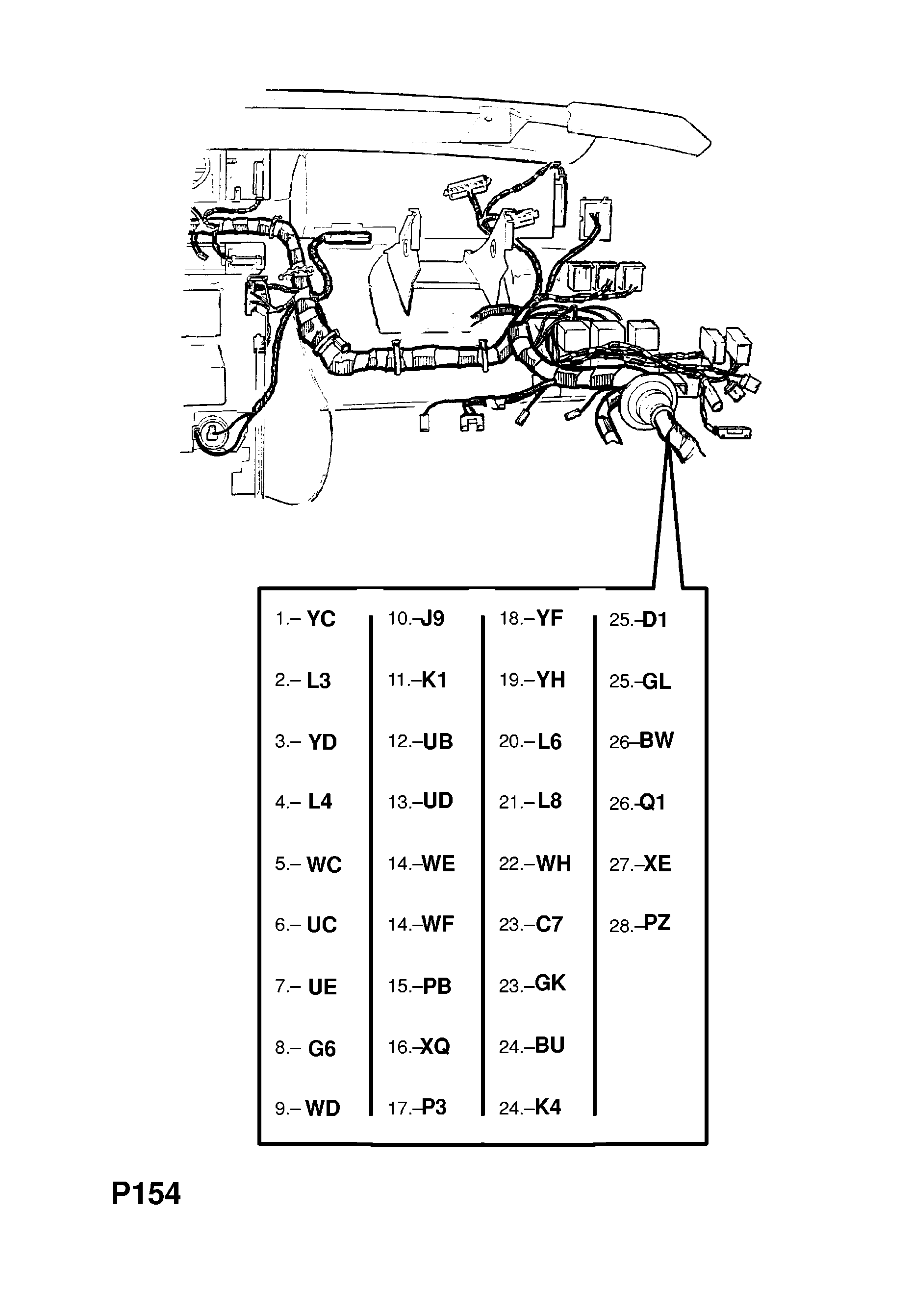 INSTRUMENT PANEL WIRING HARNESS (CONTD.) <small><i>[M1000001- FOR AUTOMATIC TRANSMISSION EXCEPT AIR CONDITIONING AND LCD INSTRUMENTS]</i></small>