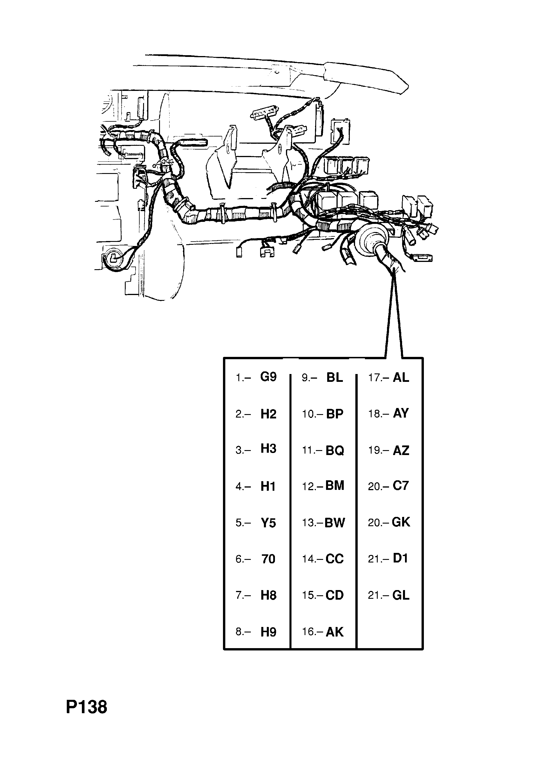 INSTRUMENT PANEL WIRING HARNESS (CONTD.) <small><i>[H1000001-L1999999 FOR AUTOMATIC TRANSMISSION EXCEPT AIR CONDITIONING AND LCD INSTRUMENTS (CONTD.)]</i></small>
