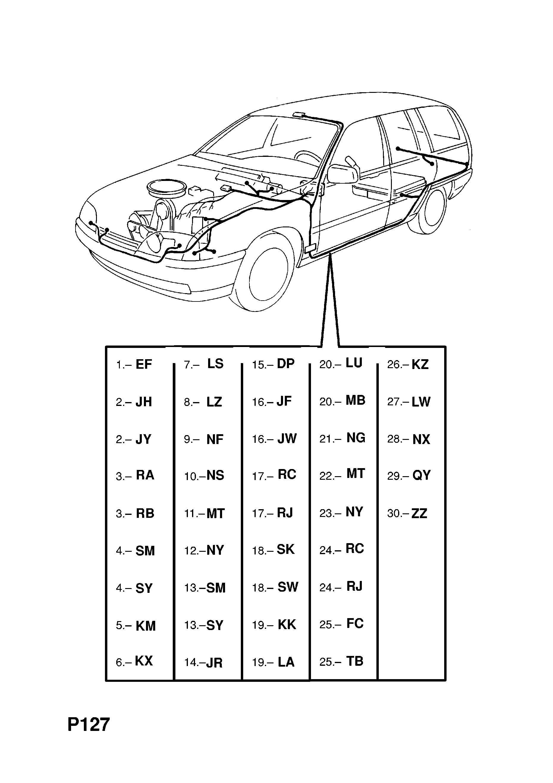 MAIN WIRING HARNESS (CONTD.) <small><i>[ESTATE (66,67) (FOR ABS LESS CHECK CONTROL)]</i></small>