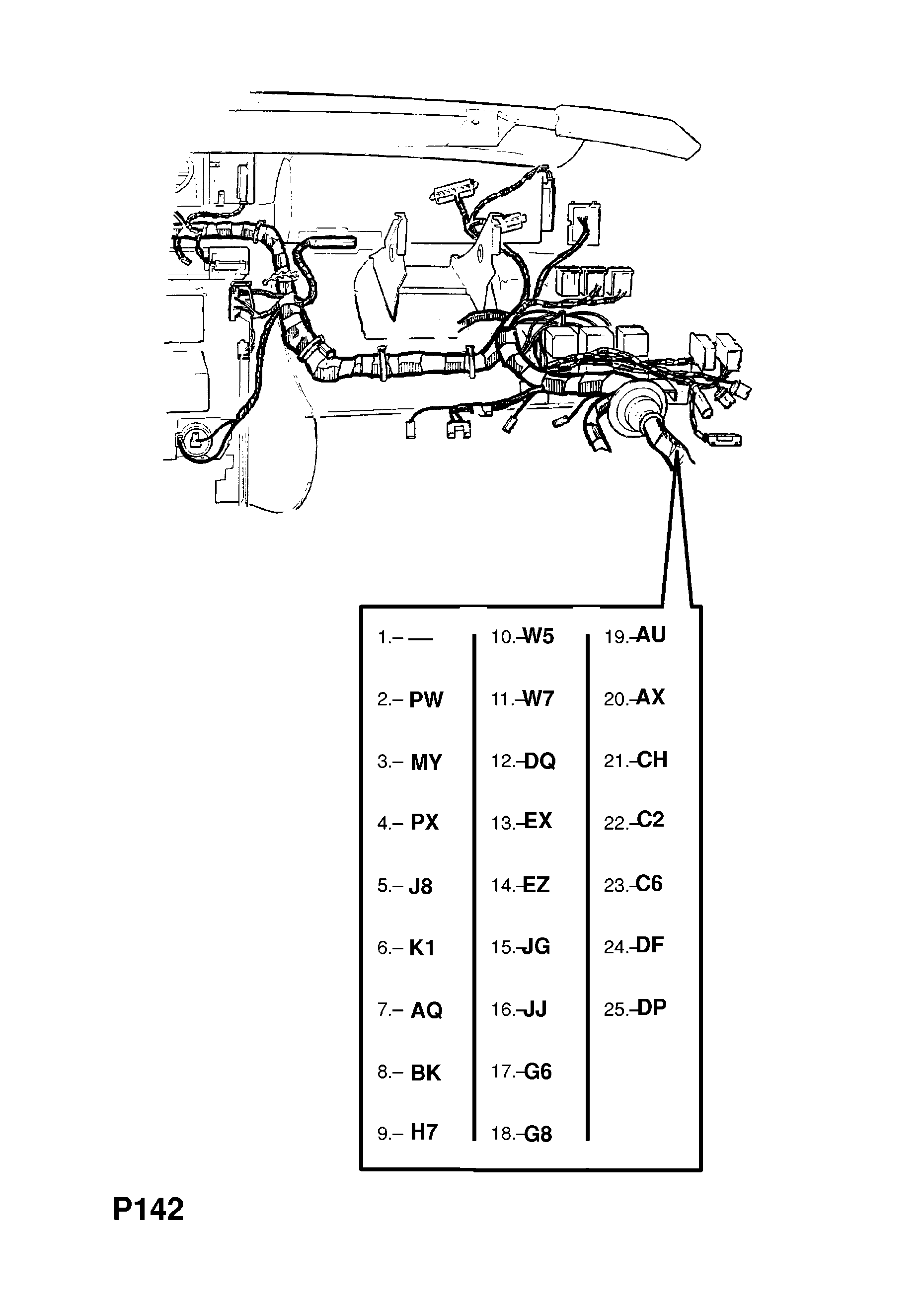 INSTRUMENT PANEL WIRING HARNESS (CONTD.) <small><i>[H1000001-L1999999 (CONTD.) FOR AIR CONDITIONING AND AUTOMATIC TRANSMISSION AND LCD INSTRUMENTS (CONTD.)]</i></small>