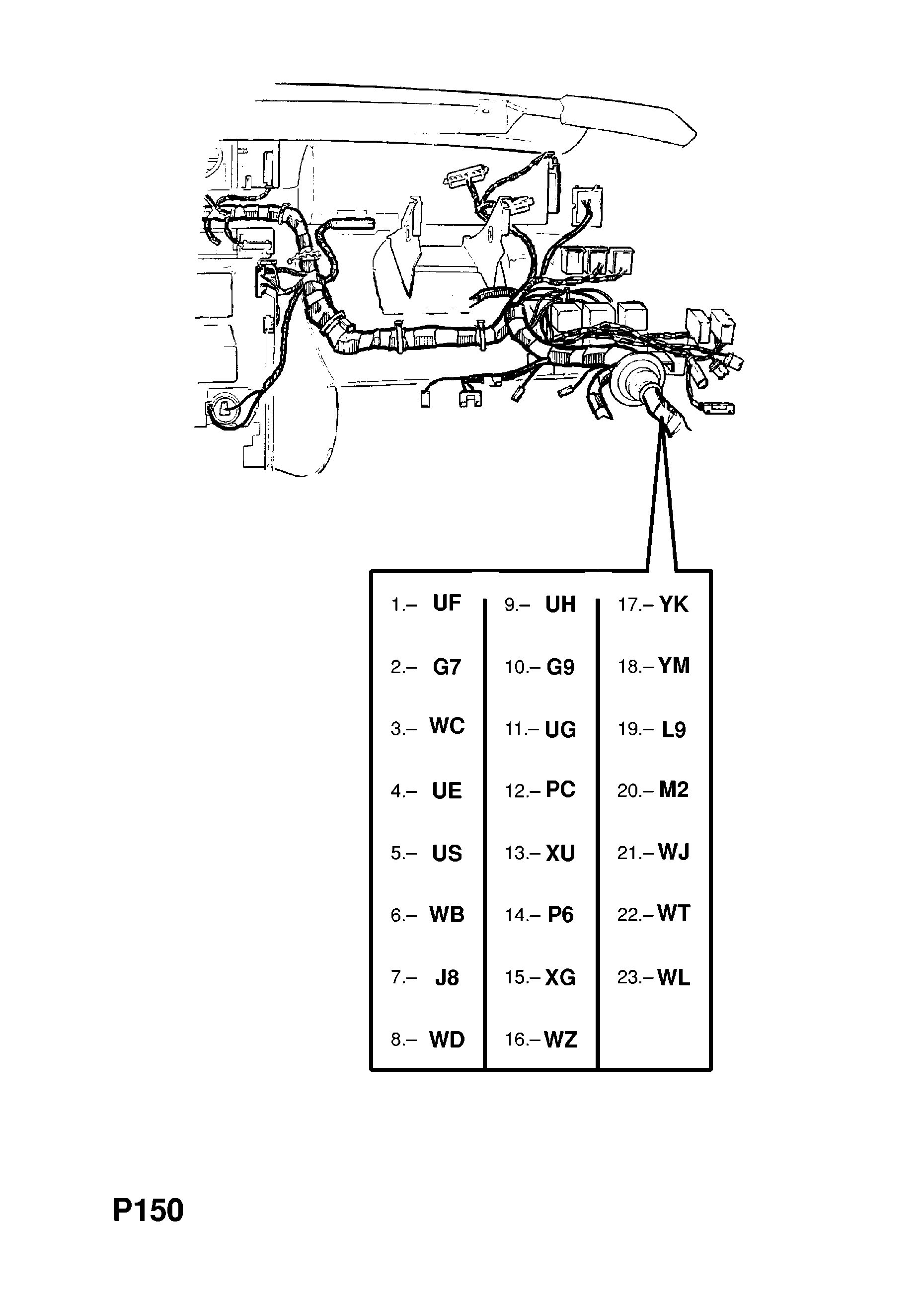 INSTRUMENT PANEL WIRING HARNESS (CONTD.) <small><i>[M1000001- FOR AIR CONDITIONING, MANUAL TRANSMISSION EXCEPT LCD INSTRUMENTS]</i></small>