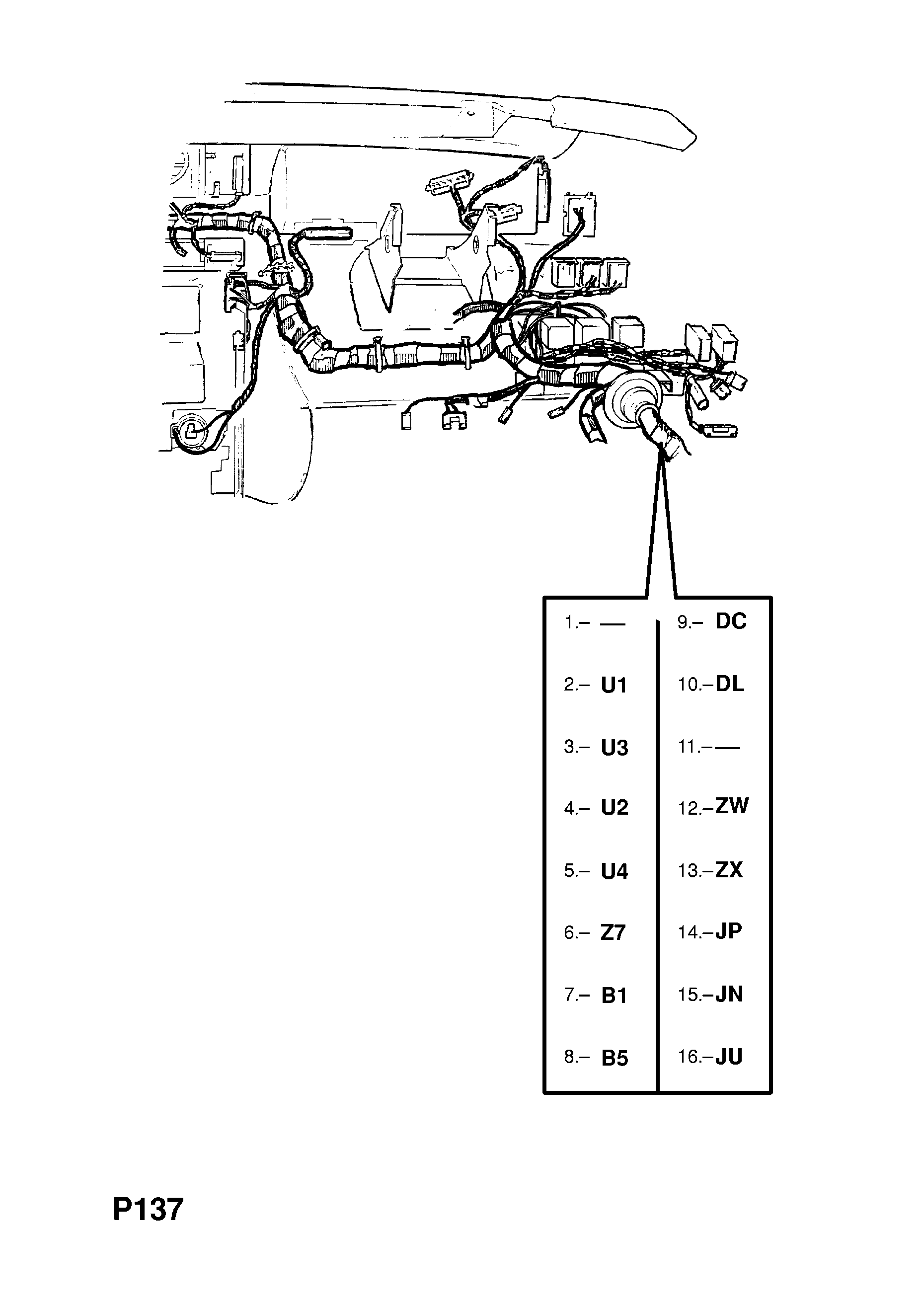 INSTRUMENT PANEL WIRING HARNESS (CONTD.) <small><i>[H1000001-L1999999 FOR AUTOMATIC TRANSMISSION EXCEPT AIR CONDITIONING AND LCD INSTRUMENTS]</i></small>