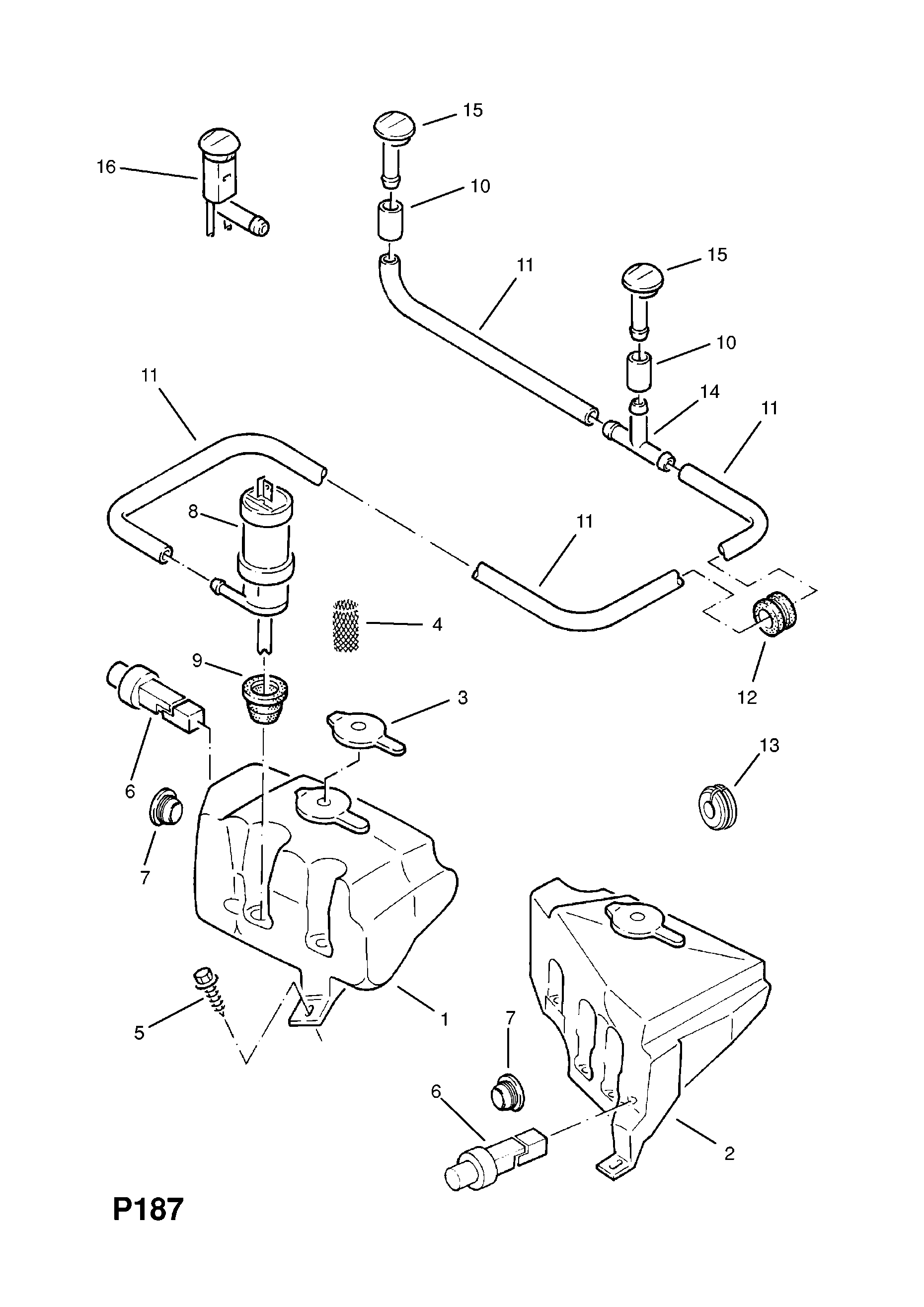 WINDSCREEN/HEADLAMP/TAIL GATE WASH [WINDSCREEN] OPEL OMEGA-A 