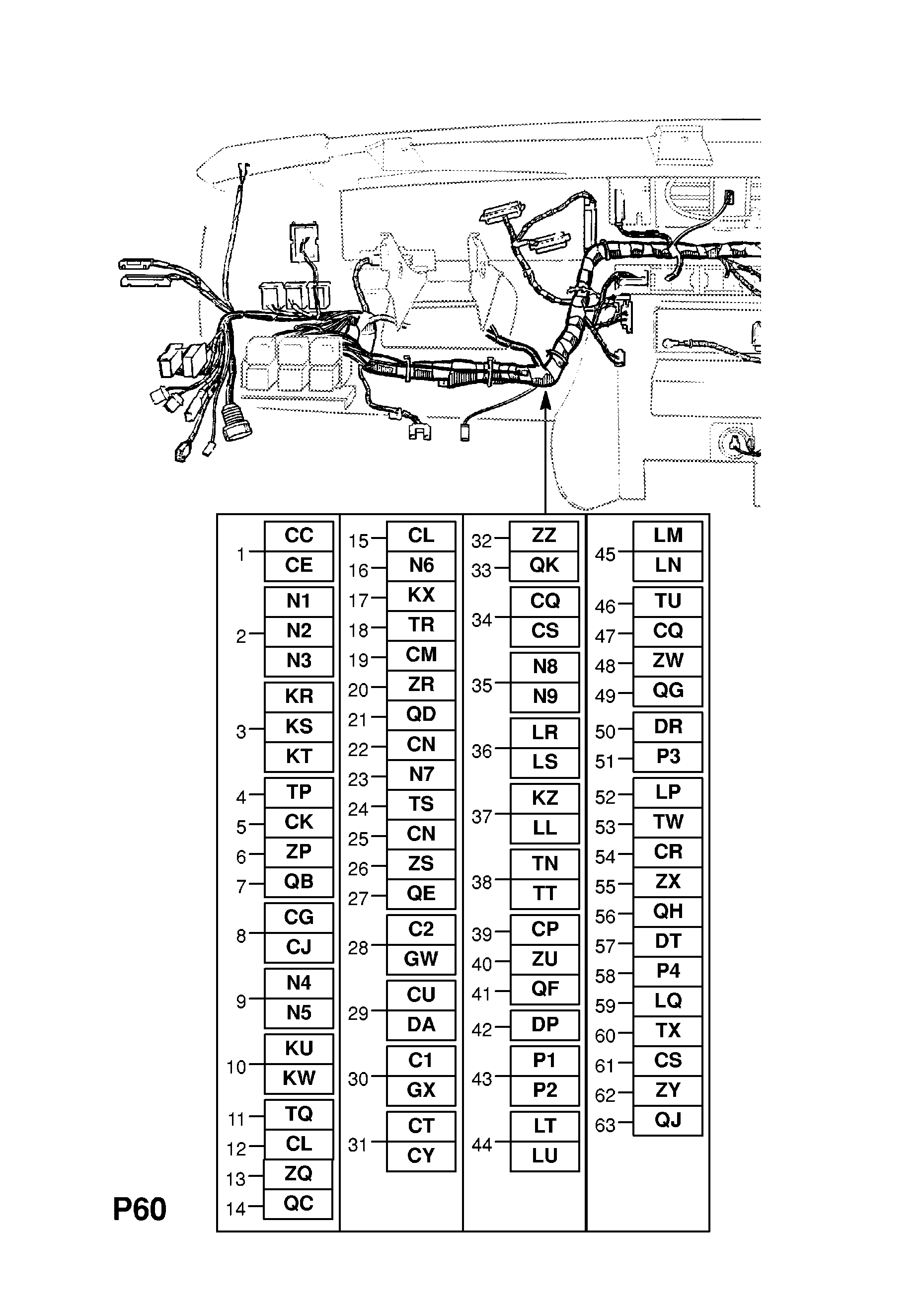 INSTRUMENT PANEL WIRING HARNESS (CONTD.) <small><i>[MANUAL TRANSMISSION (FOR JAPAN)]</i></small>