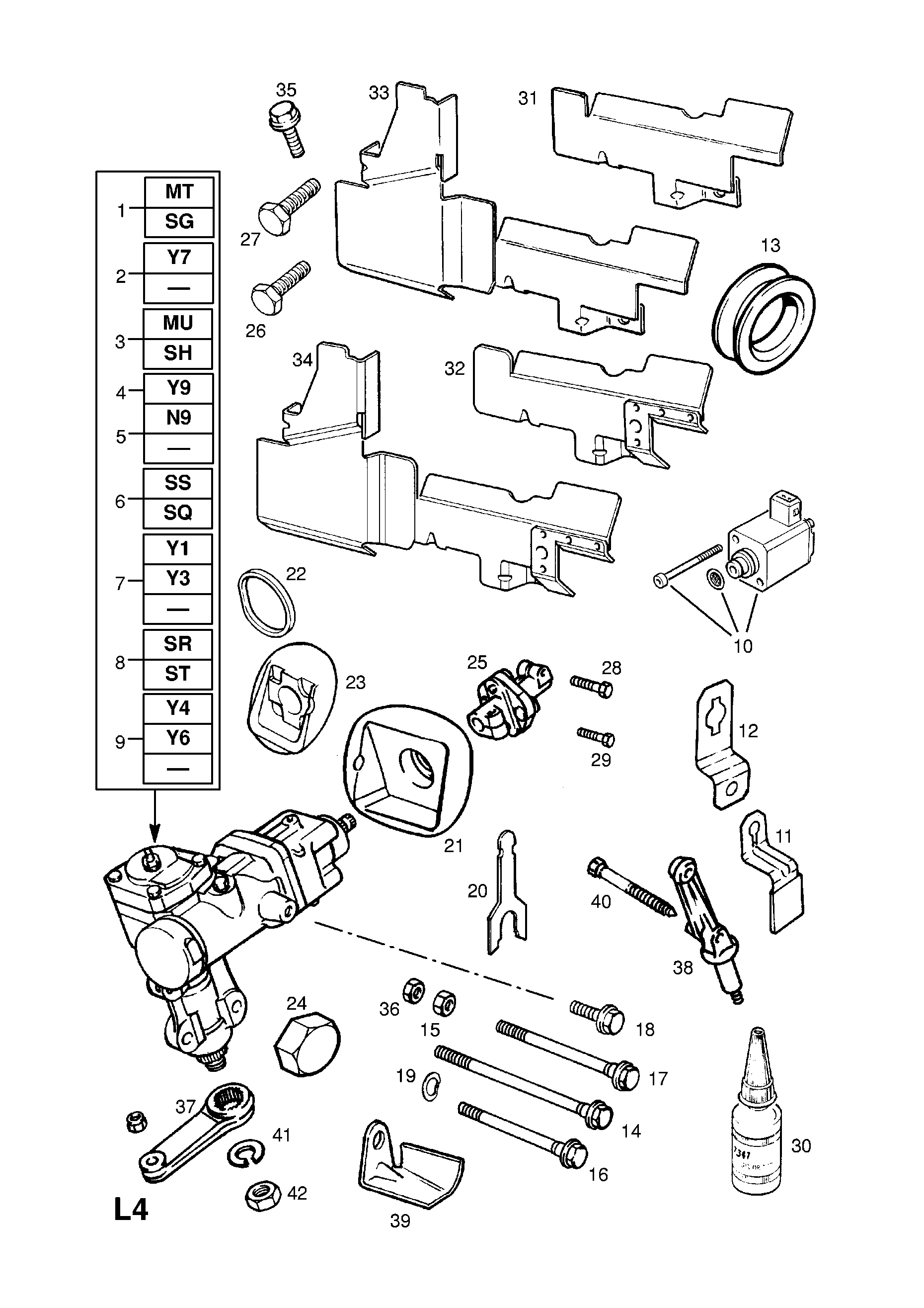 STEERING GEAR (EXCHANGE) <small><i>[FOR POWER STEERING (EXCEPT VAUXHALL)]</i></small>