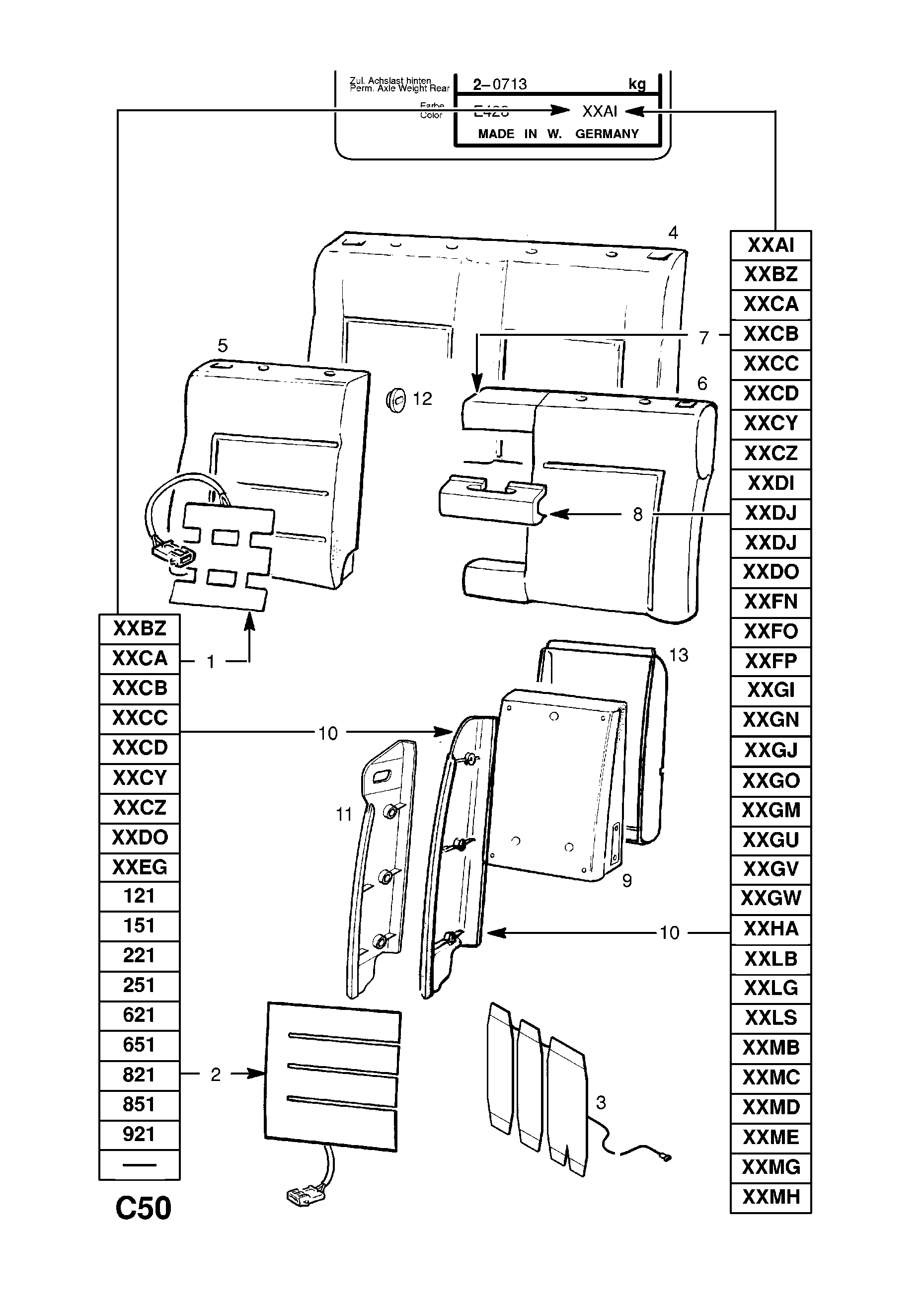 CENTRE ARMREST PAD <small><i>[ESTATE (21,22,23,F35,M35,P35)]</i></small>