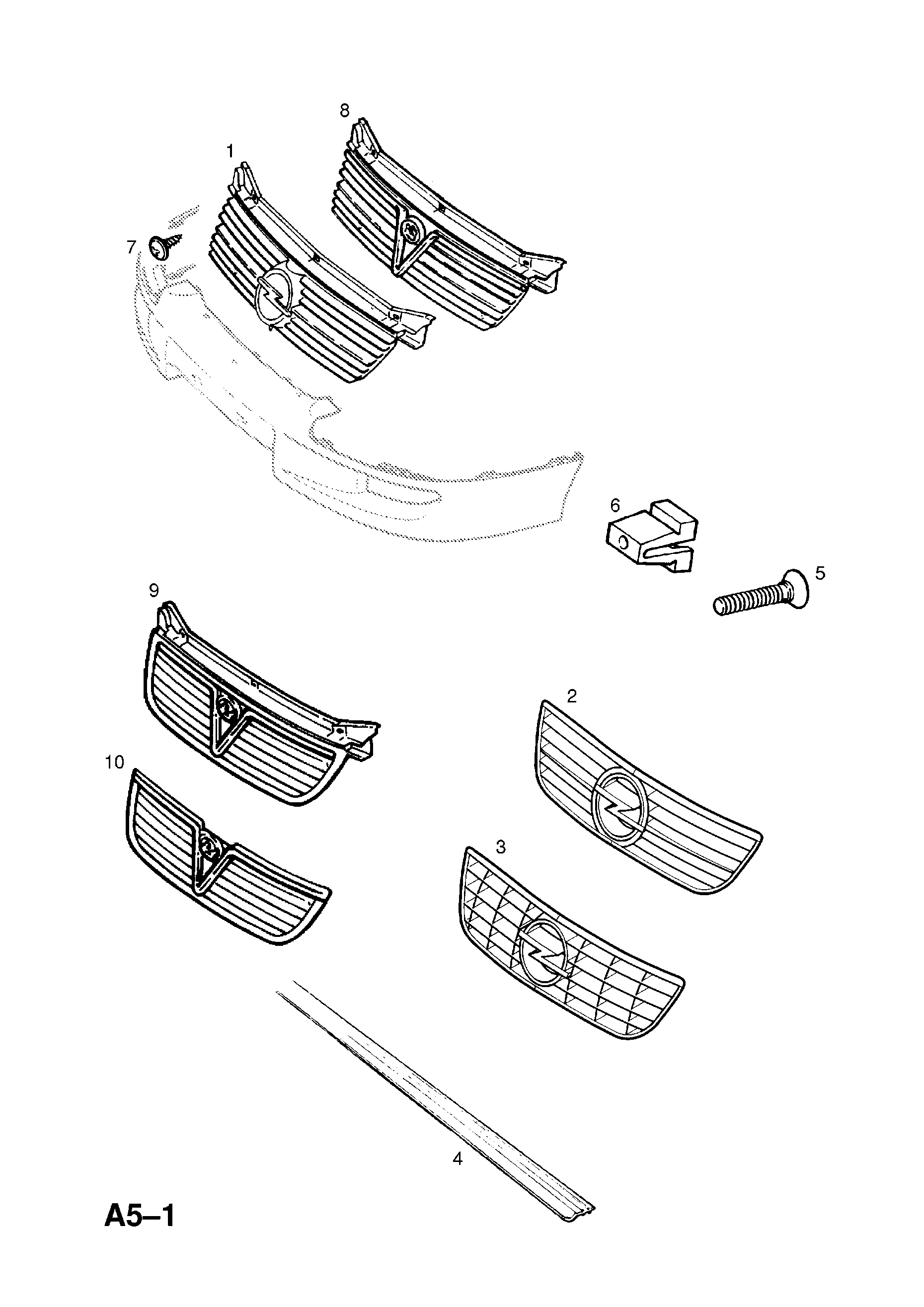 RADIATOR GRILLE <small><i>[EXCEPT VAUXHALL]</i></small>