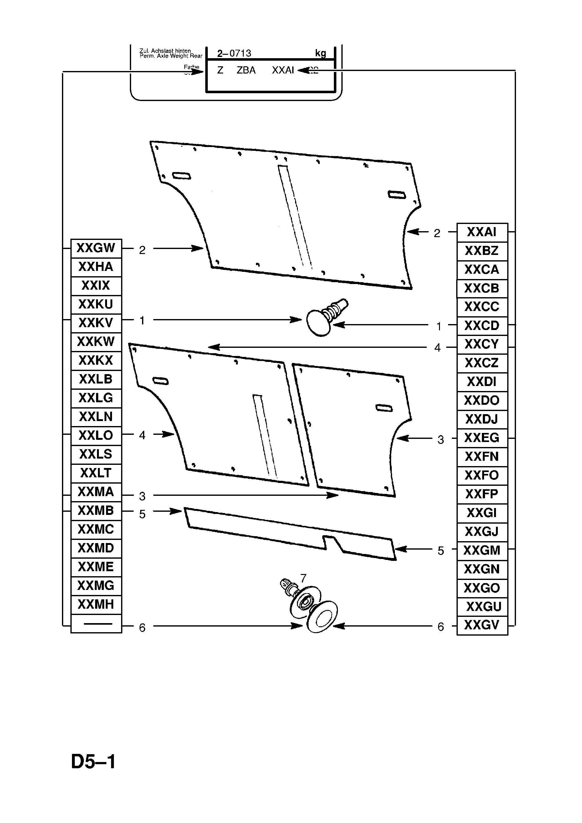 REAR SEAT BACK CARPET (CONTD.) <small><i>[ESTATE (21,22,23,F35,M35,P35) V1000001-]</i></small>