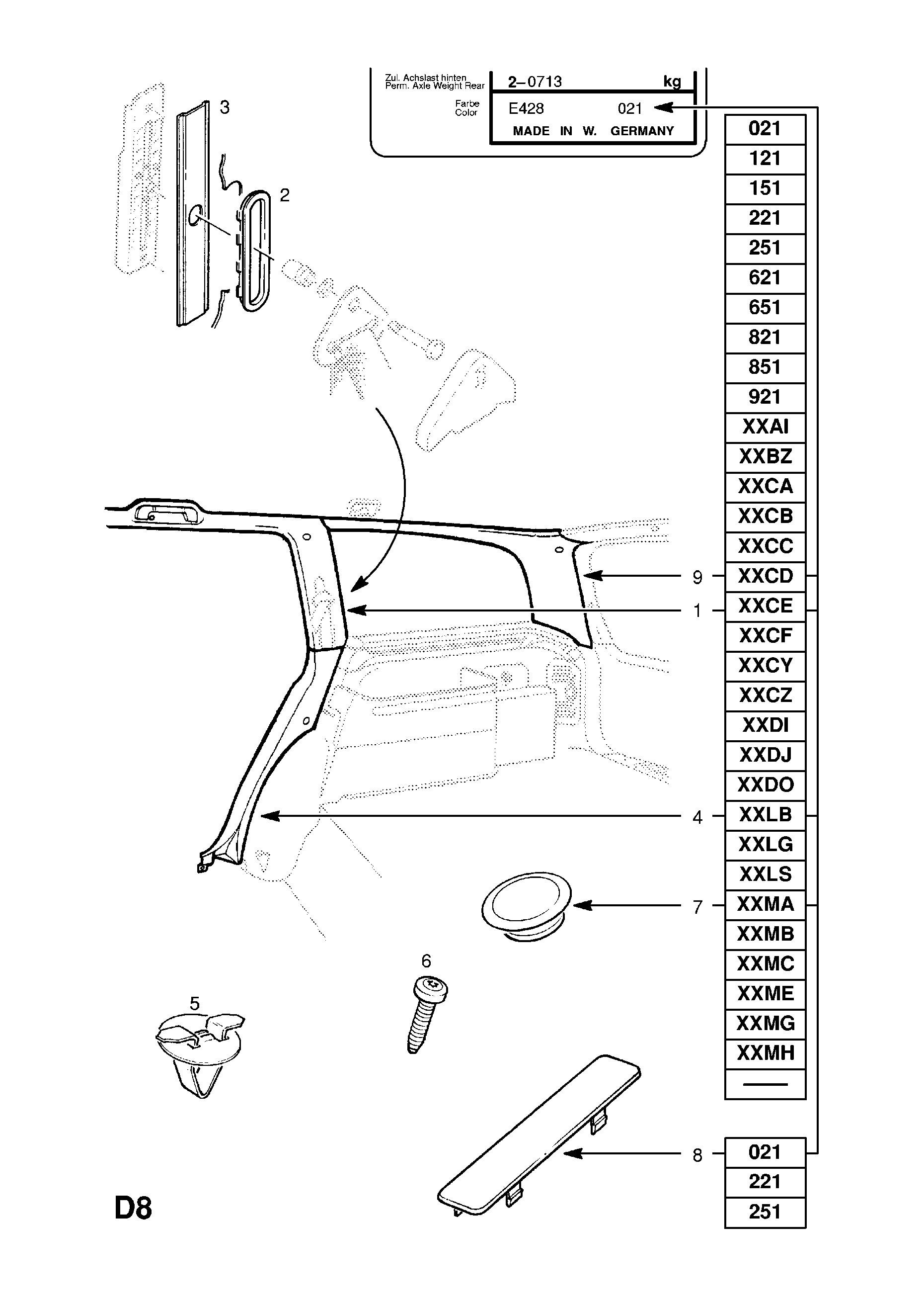 VERKLEIDUNG C-SAEULE (FORTSETZUNG) <small><i>[CARAVAN (21,22,23,F35,M35,P35)]</i></small>