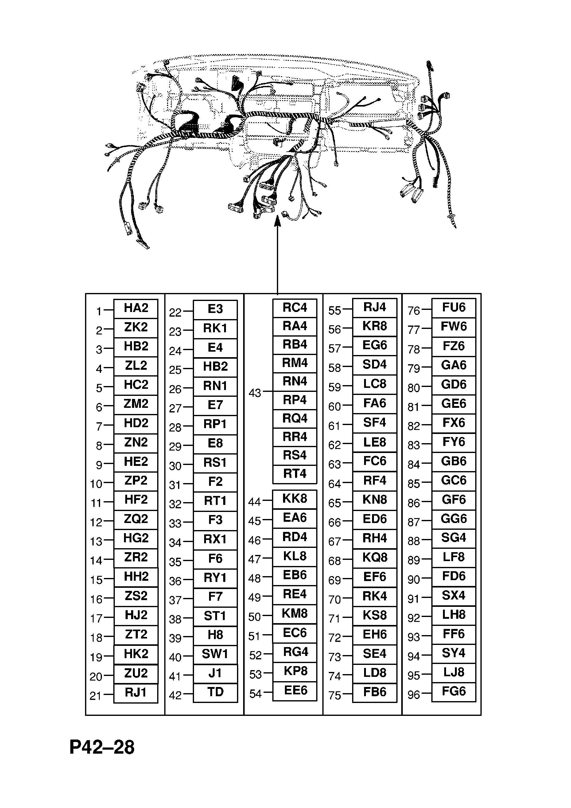 CABLAGGIO PANNELLO PORTASTRUMENTI (CONT.) <small><i>[PER TAIWAN -X1999999]</i></small>