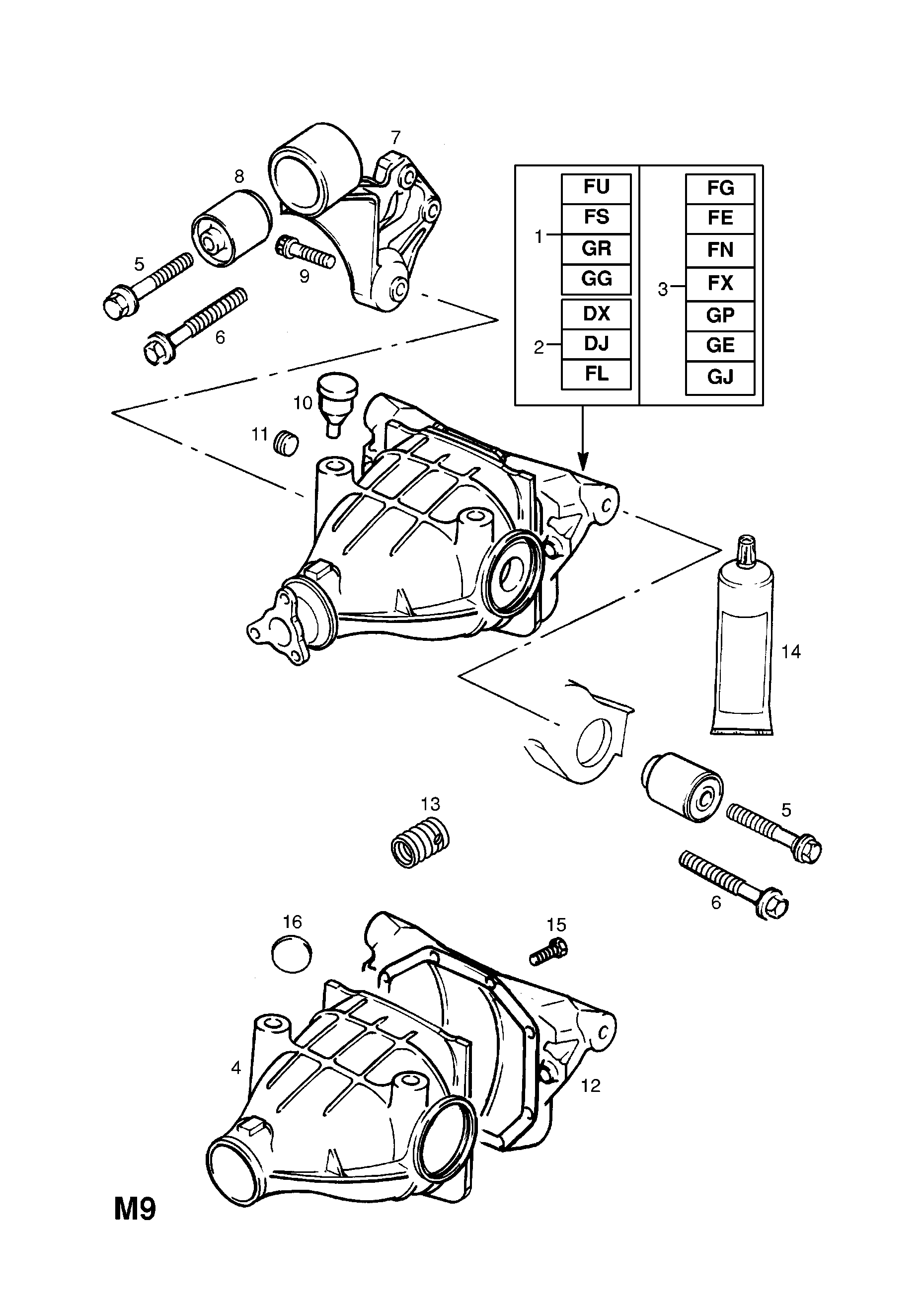 DIFFERENTIAL ASSEMBLY <small><i>[REAR AXLE - LESS LIMITED SLIP DIFFERENTIAL]</i></small>