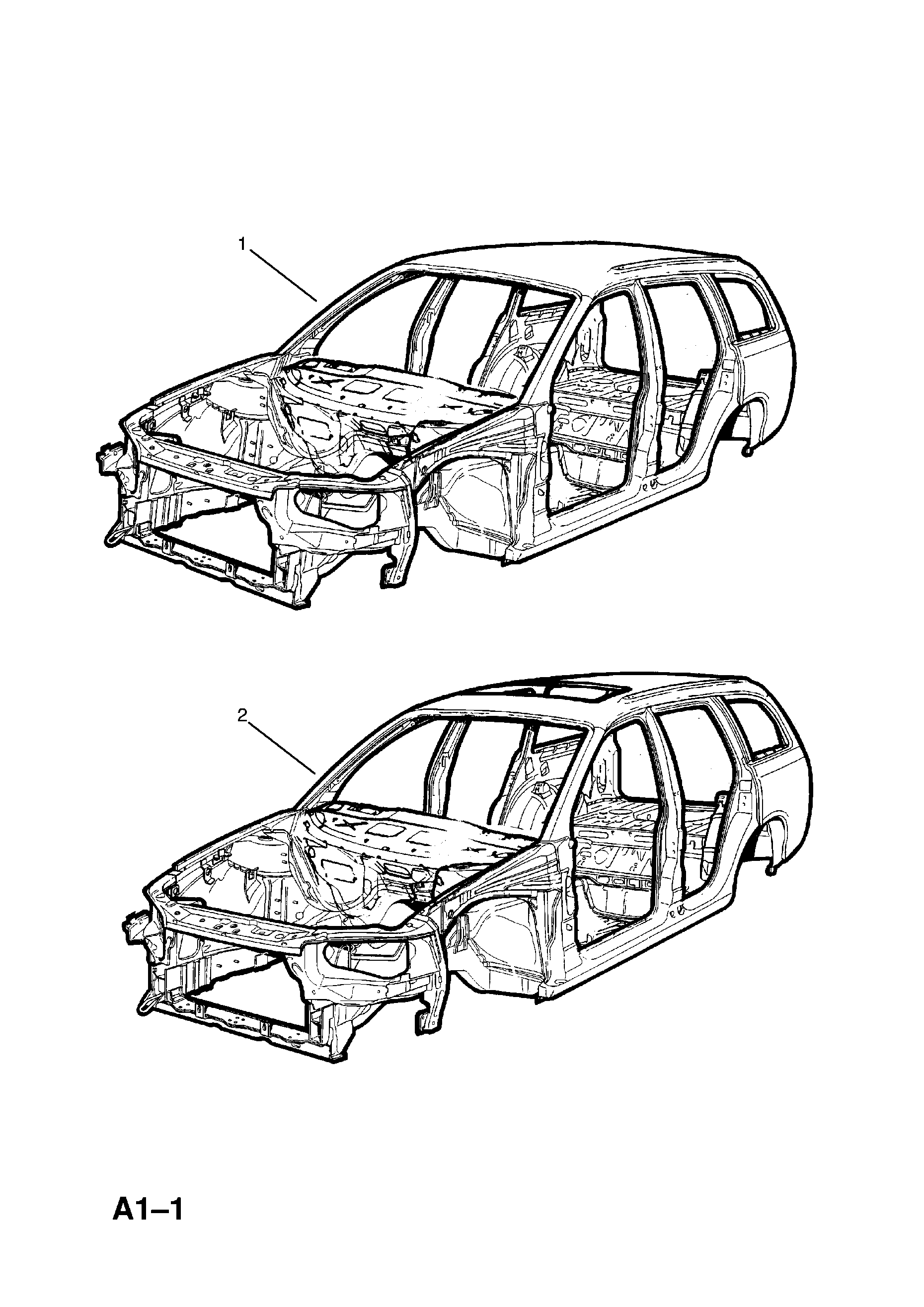 BODY SHELL (CONTD.) <small><i>[ESTATE (21,22,23,F35,M35,P35) WITH SUN ROOF]</i></small>