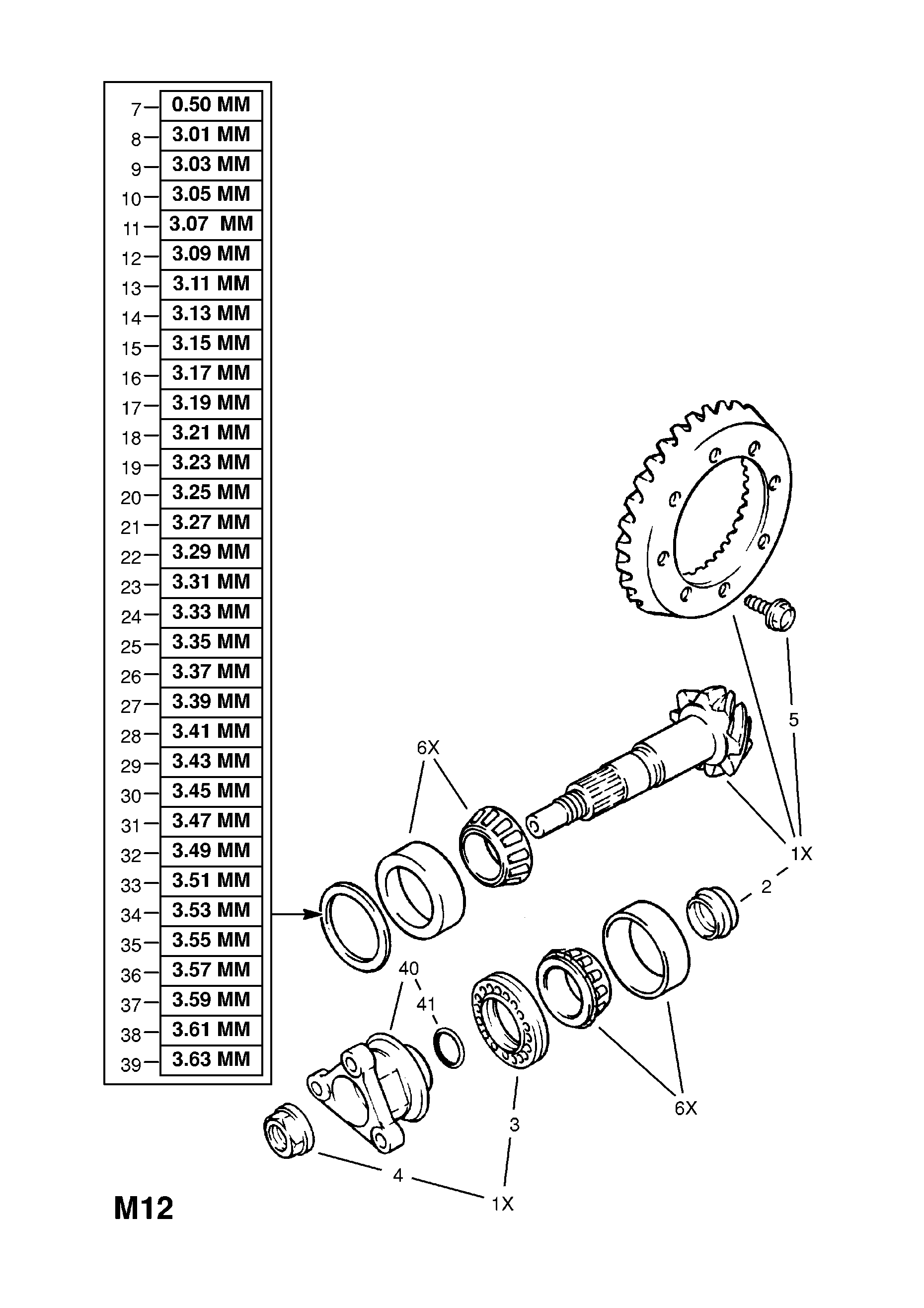 DIFFERENTIAL GEAR AND PINION <small><i>[REAR AXLE - LESS LIMITED SLIP DIFFERENTIAL]</i></small>
