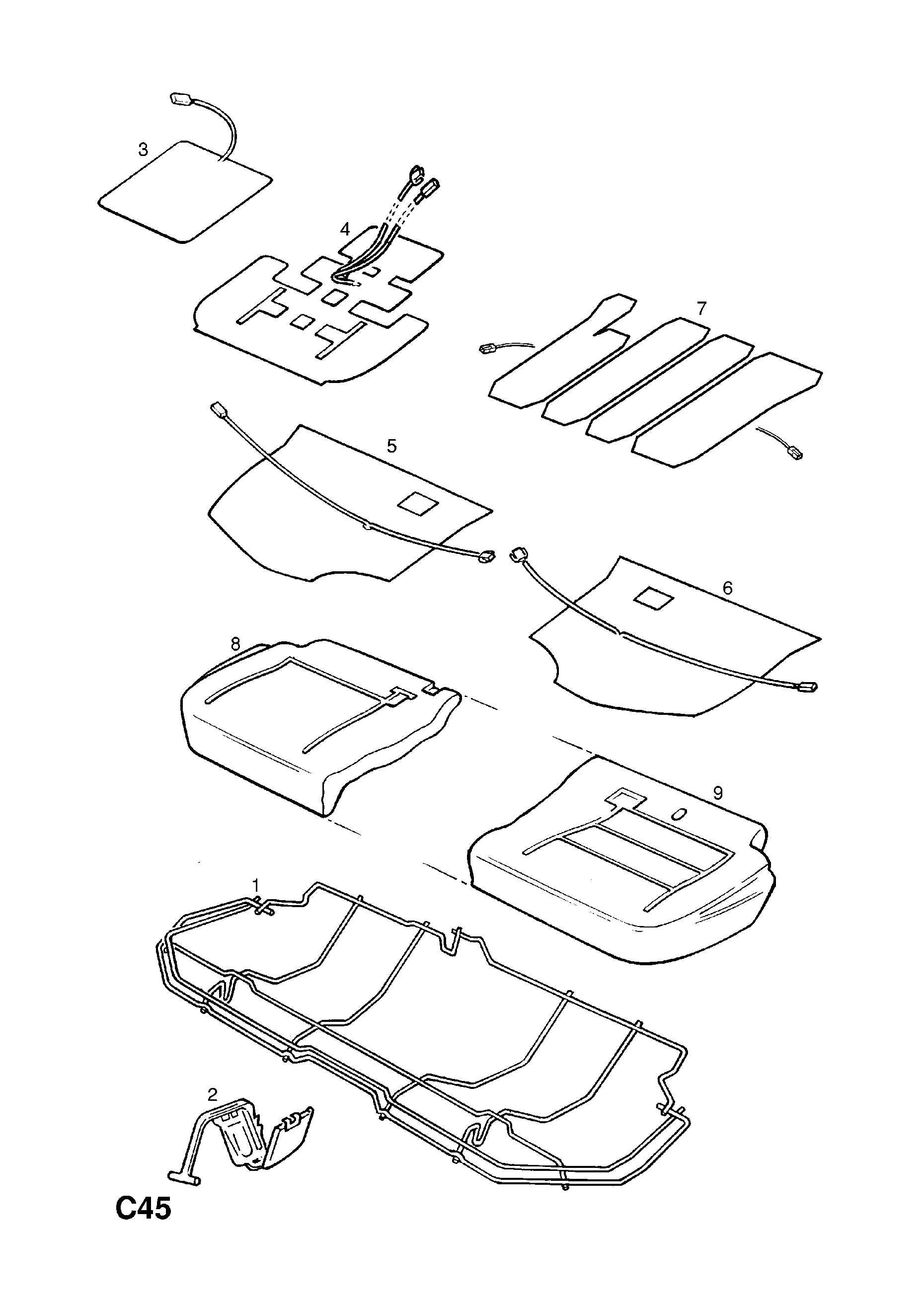 CUSHION PAN FITTINGS <small><i>[SALOON (25,26,27,F69,M69,P69)]</i></small>