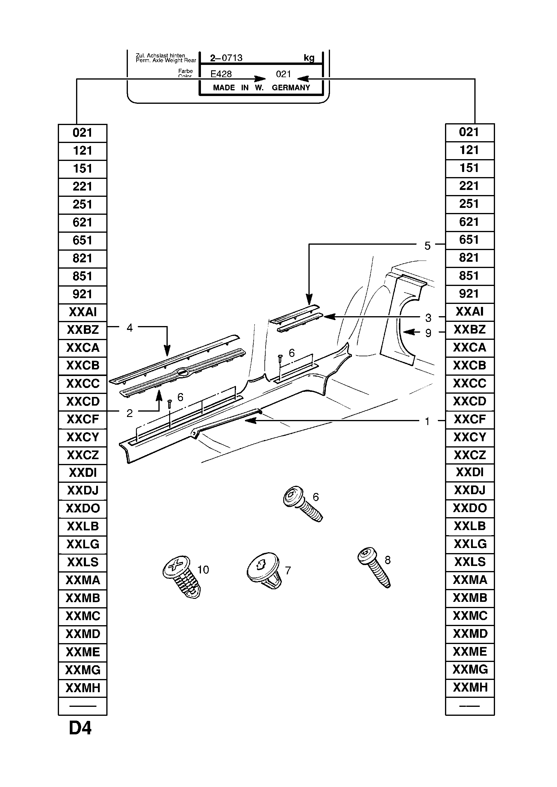 REAR WHEELHOUSE CARPET <small><i>[SALOON (25,26,27,F69,M69,P69) -X1999999]</i></small>