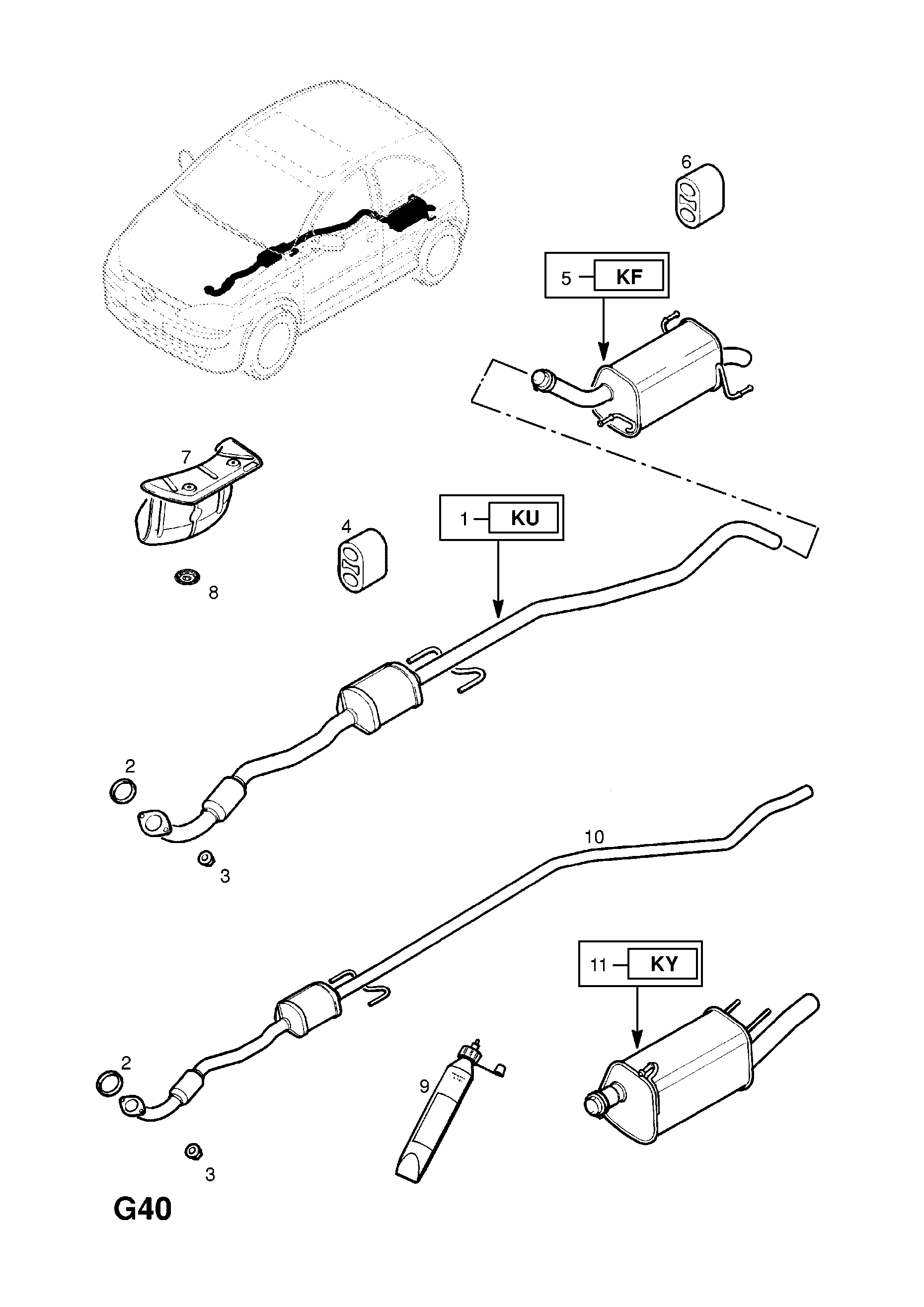EXHAUST PIPE,SILENCER AND CATALYTIC CONVERTER (CONTD.) <small><i>[Y17DT[LR6],Y17DTL[LK8] DIESEL ENGINES (COMBO) (F06,F25)]</i></small>