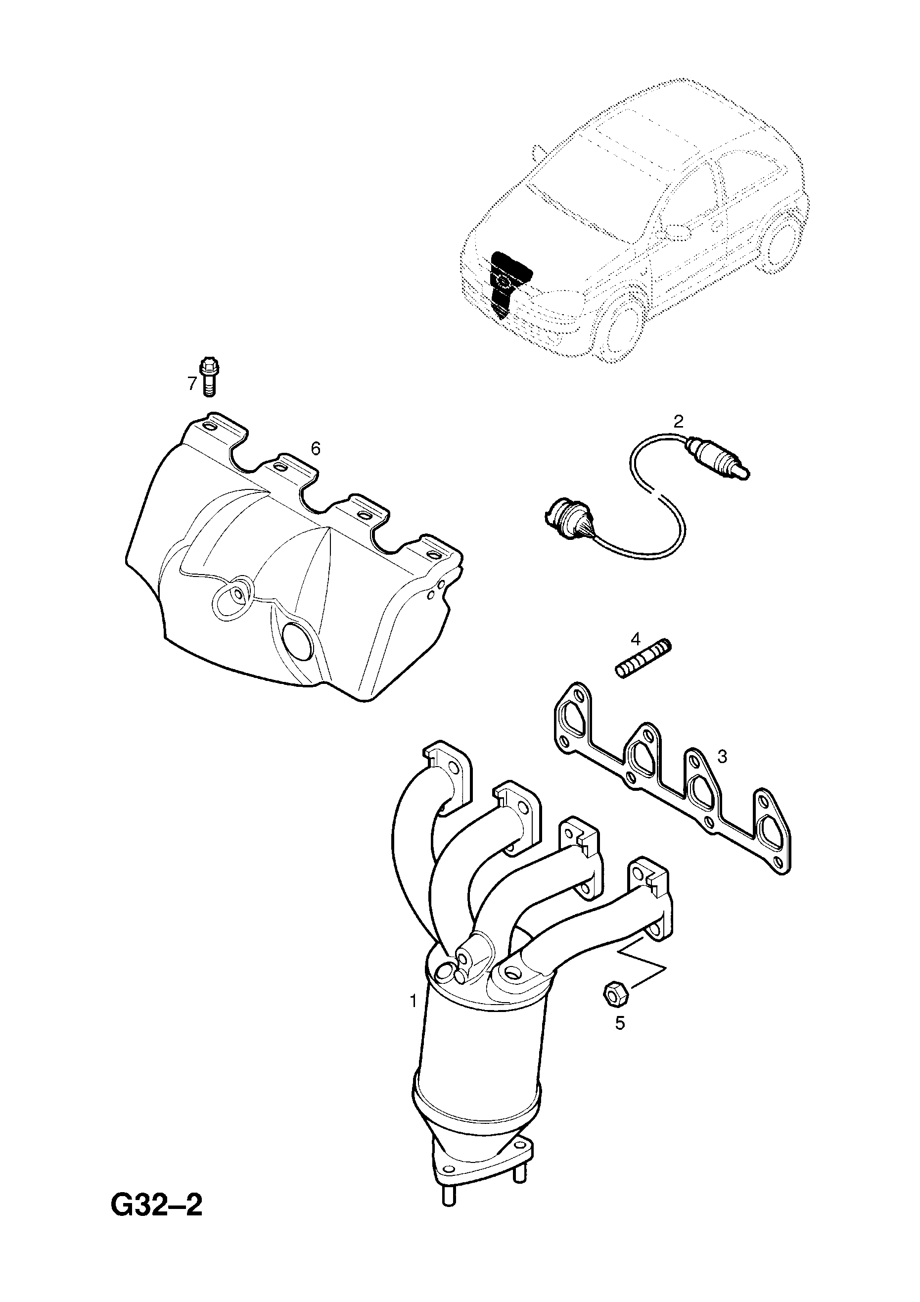 EXHAUST MANIFOLD AND CATALYTIC CONVERTER (CONTD.) <small><i>[Z16SE[L55] PETROL ENGINE]</i></small>