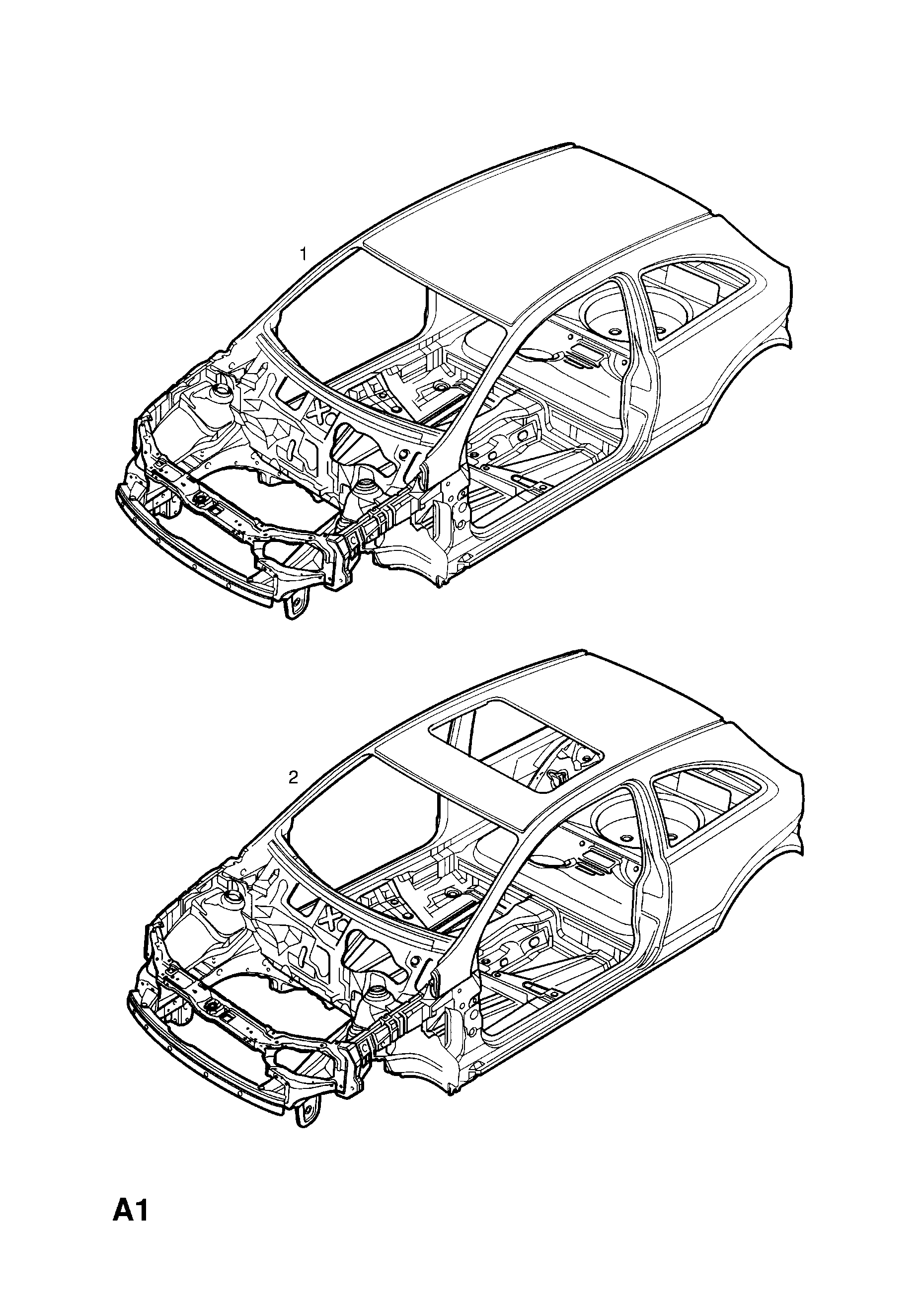 BODY SHELL <small><i>[3 DOOR HATCH (F08) EXCEPT SUN ROOF]</i></small>