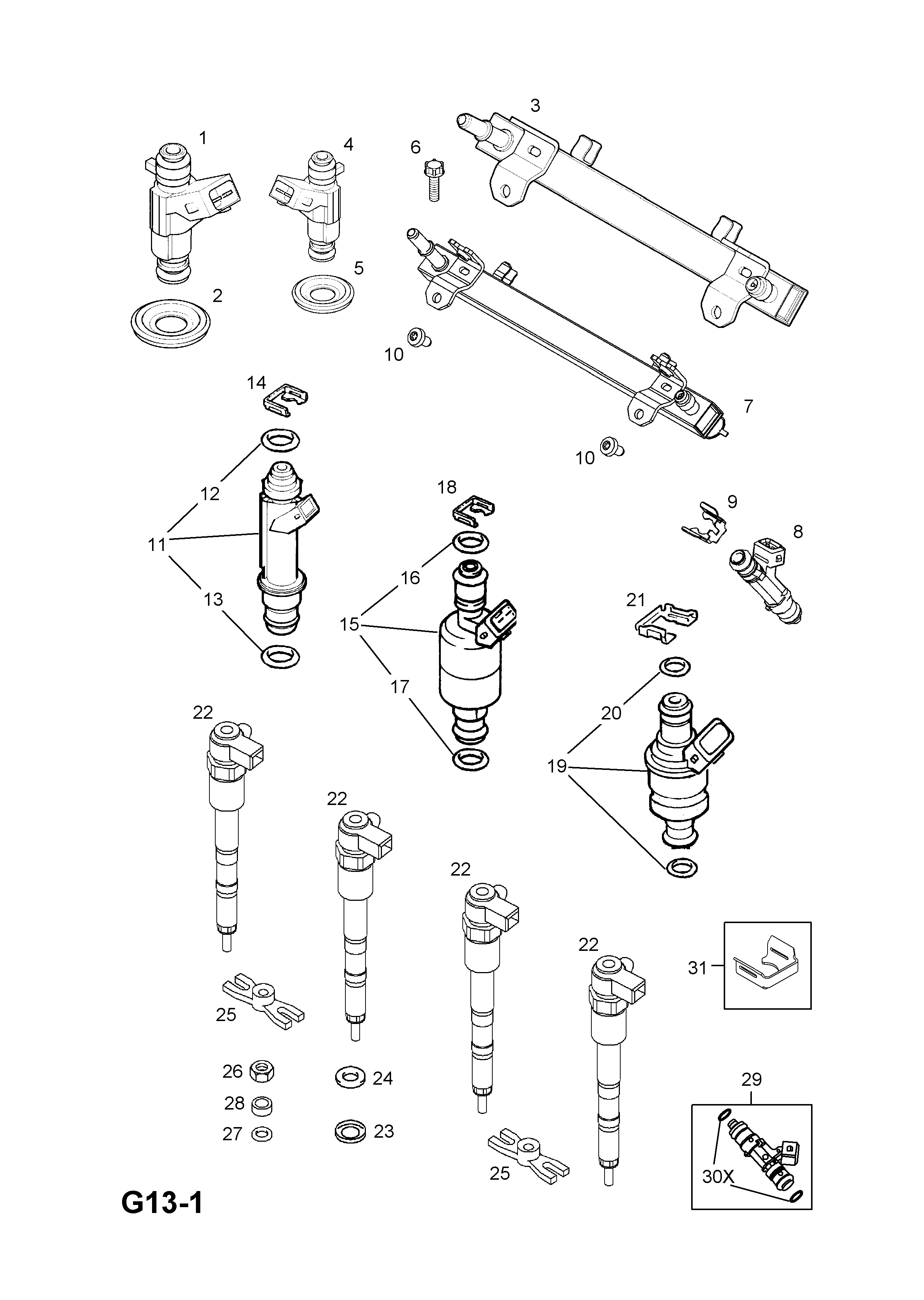 FUEL INJECTOR (EXCHANGE) <small><i>[Y13DT[LN9],Z13DT[LN9] DIESEL ENGINES (FOR VAUXHALL)]</i></small>