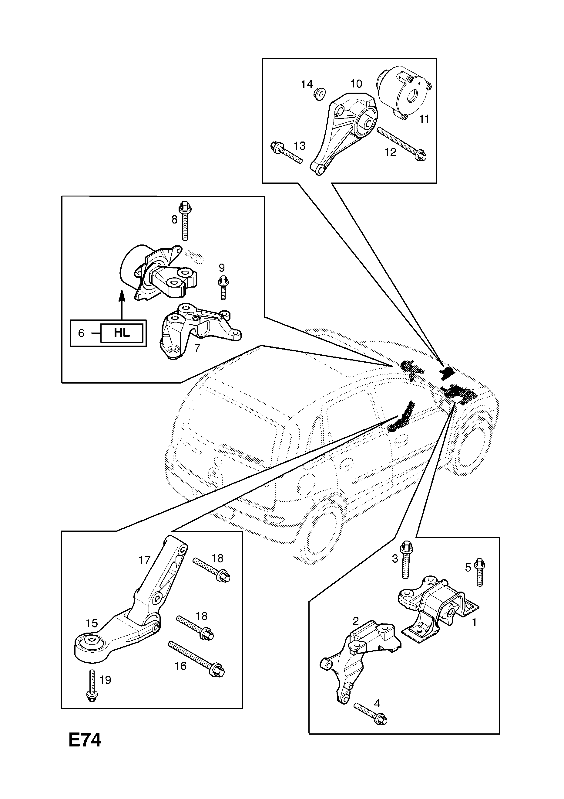 ENGINE MOUNTINGS <small><i>[FRONT ENGINE MOUNTING]</i></small>