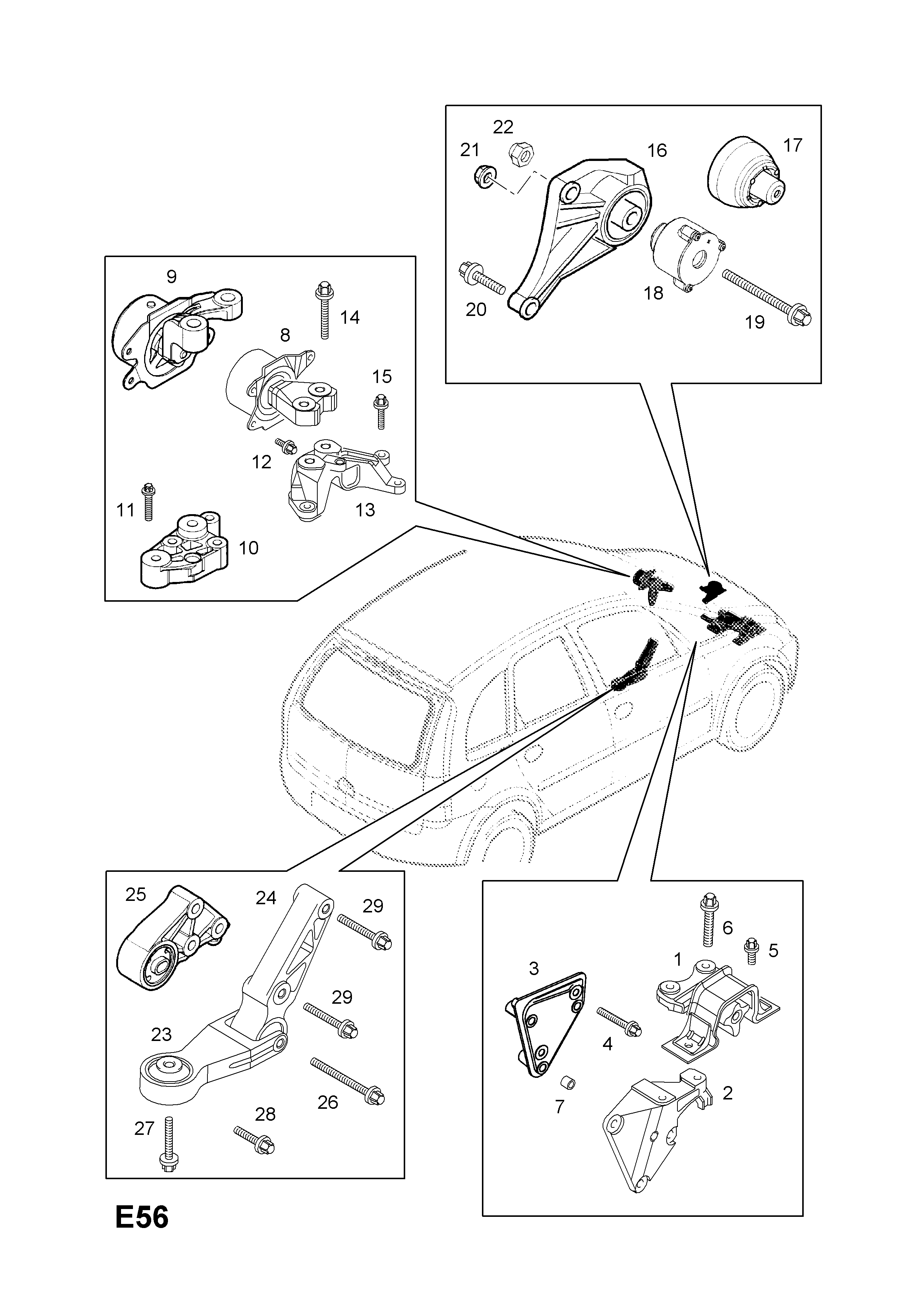 ENGINE MOUNTINGS <small><i>[REAR ENGINE MOUNTING]</i></small>