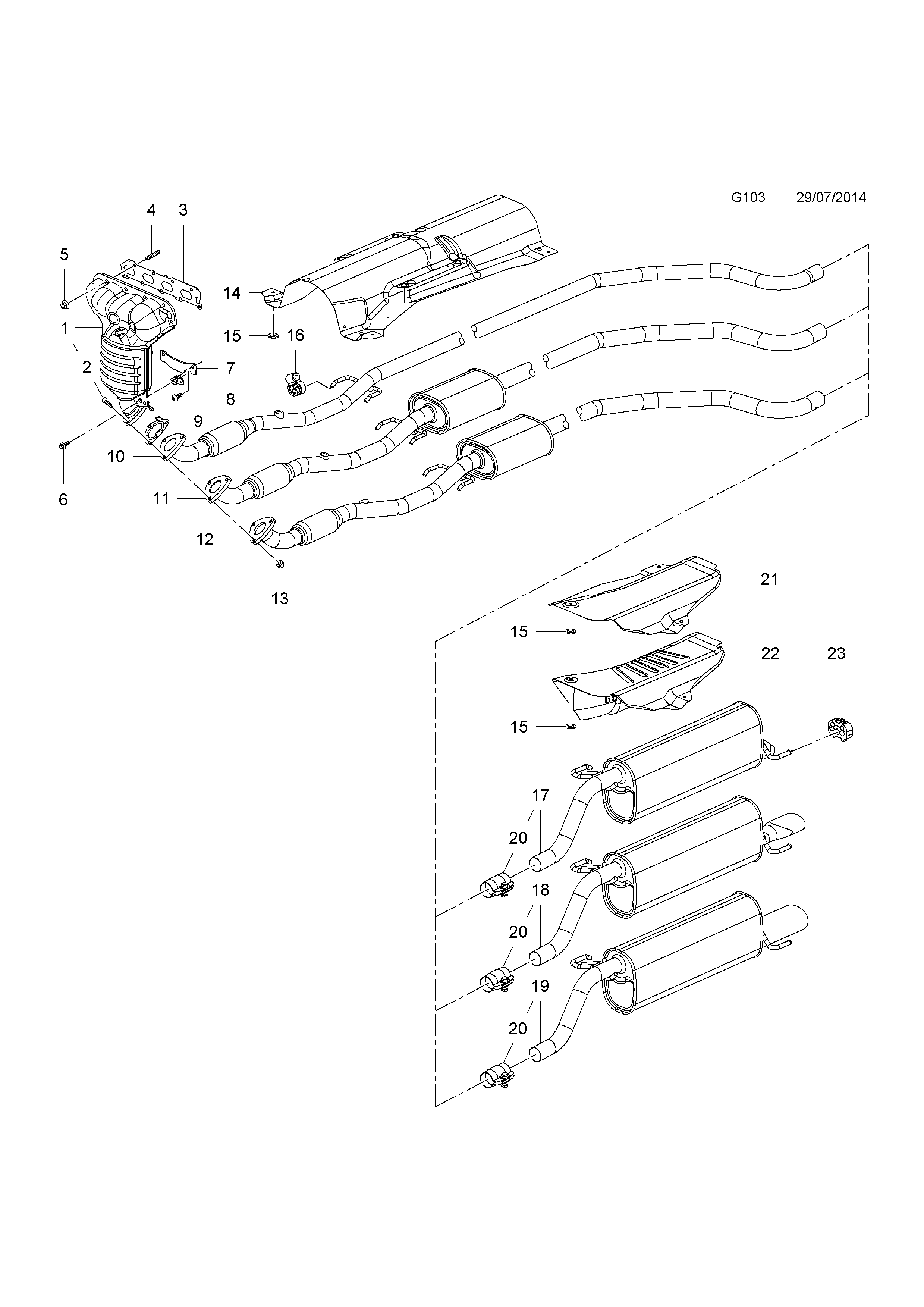 EXHAUST MANIFOLD AND CATALYTIC CONVERTER