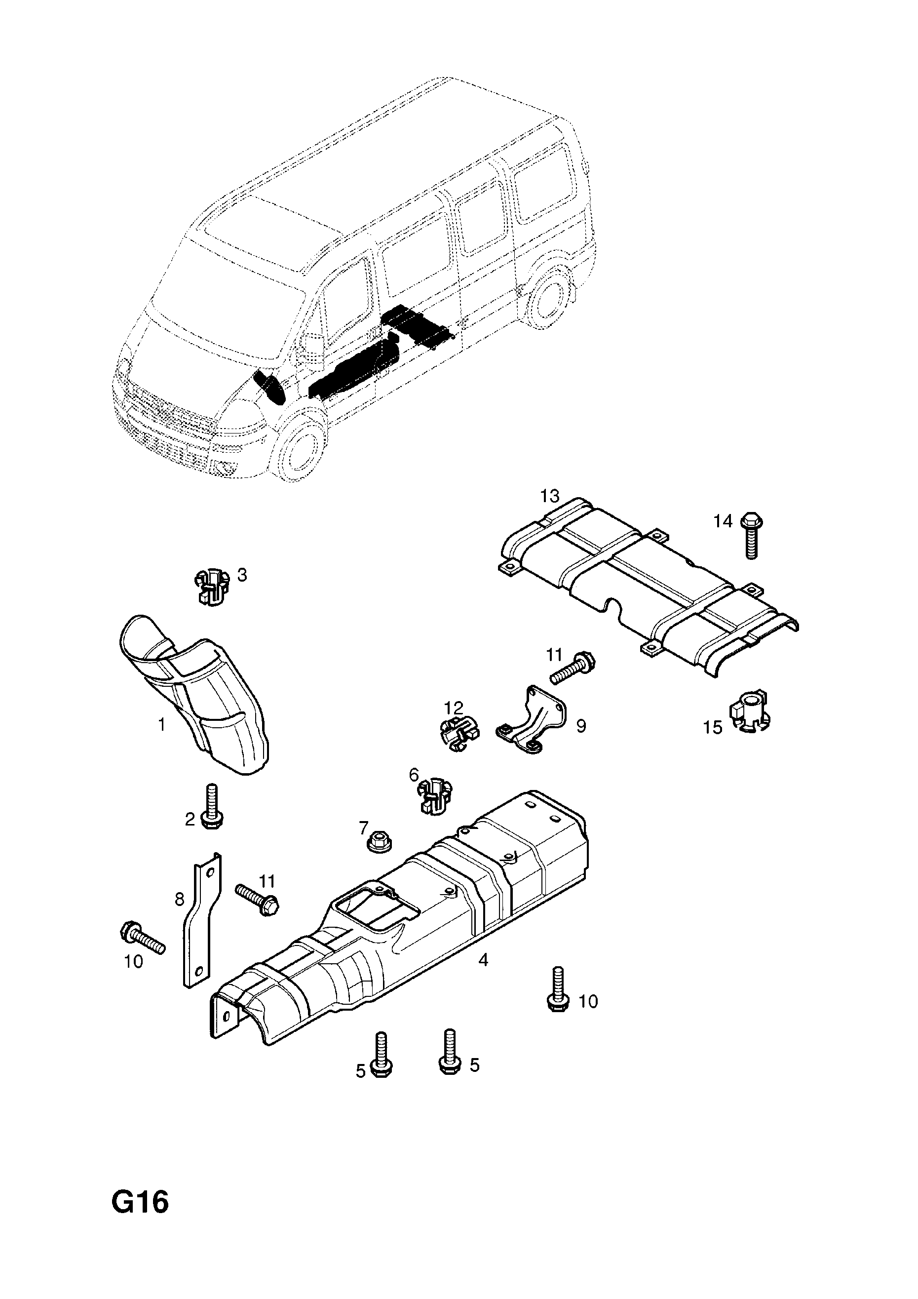 EXHAUST PIPE,SILENCER AND CATALYTIC CONVERTER HEAT SHIELD [ALL MODELS