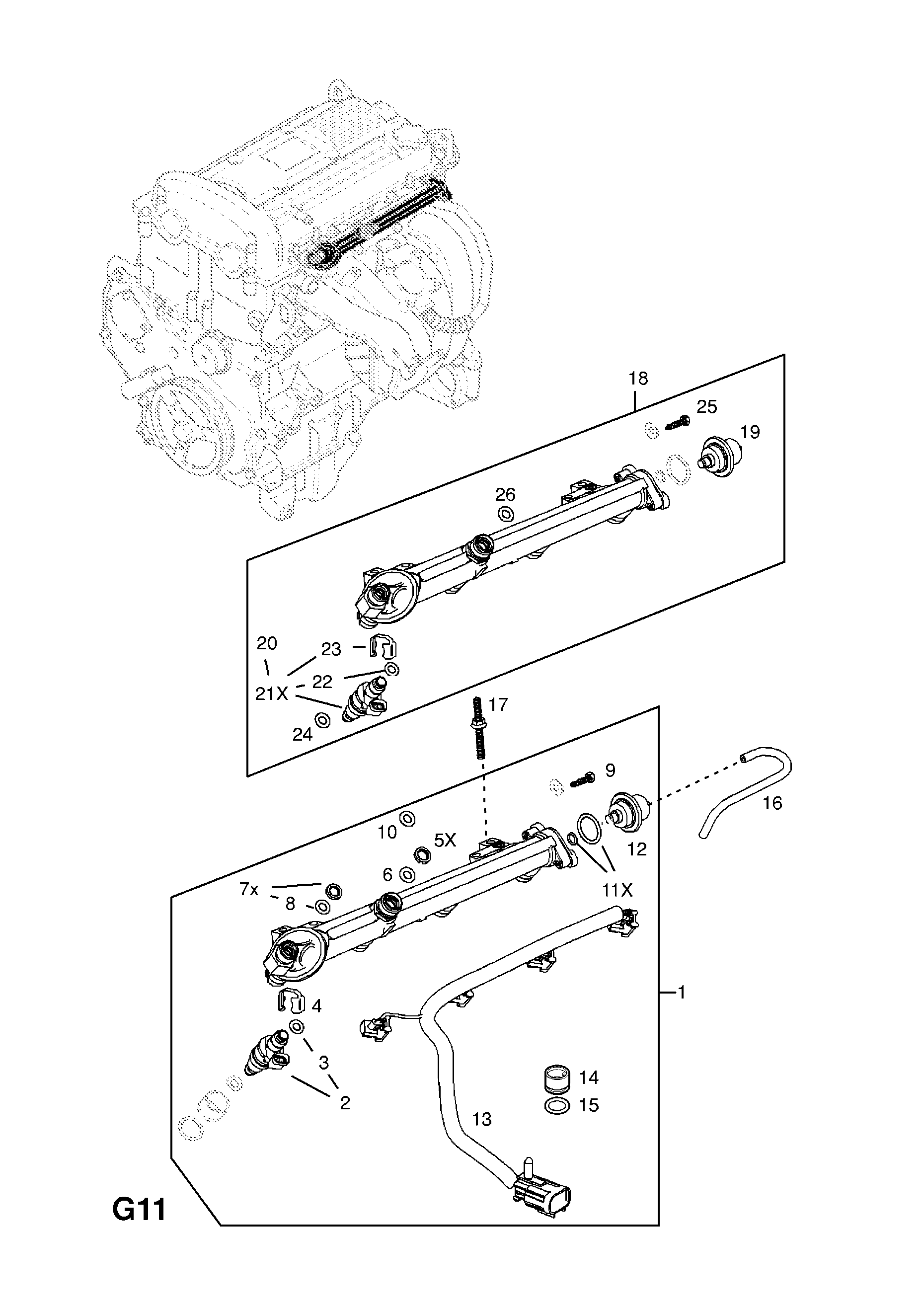 FUEL INJECTION DISTRIBUTION <small><i>[Z22SE[L61] ENGINE]</i></small>
