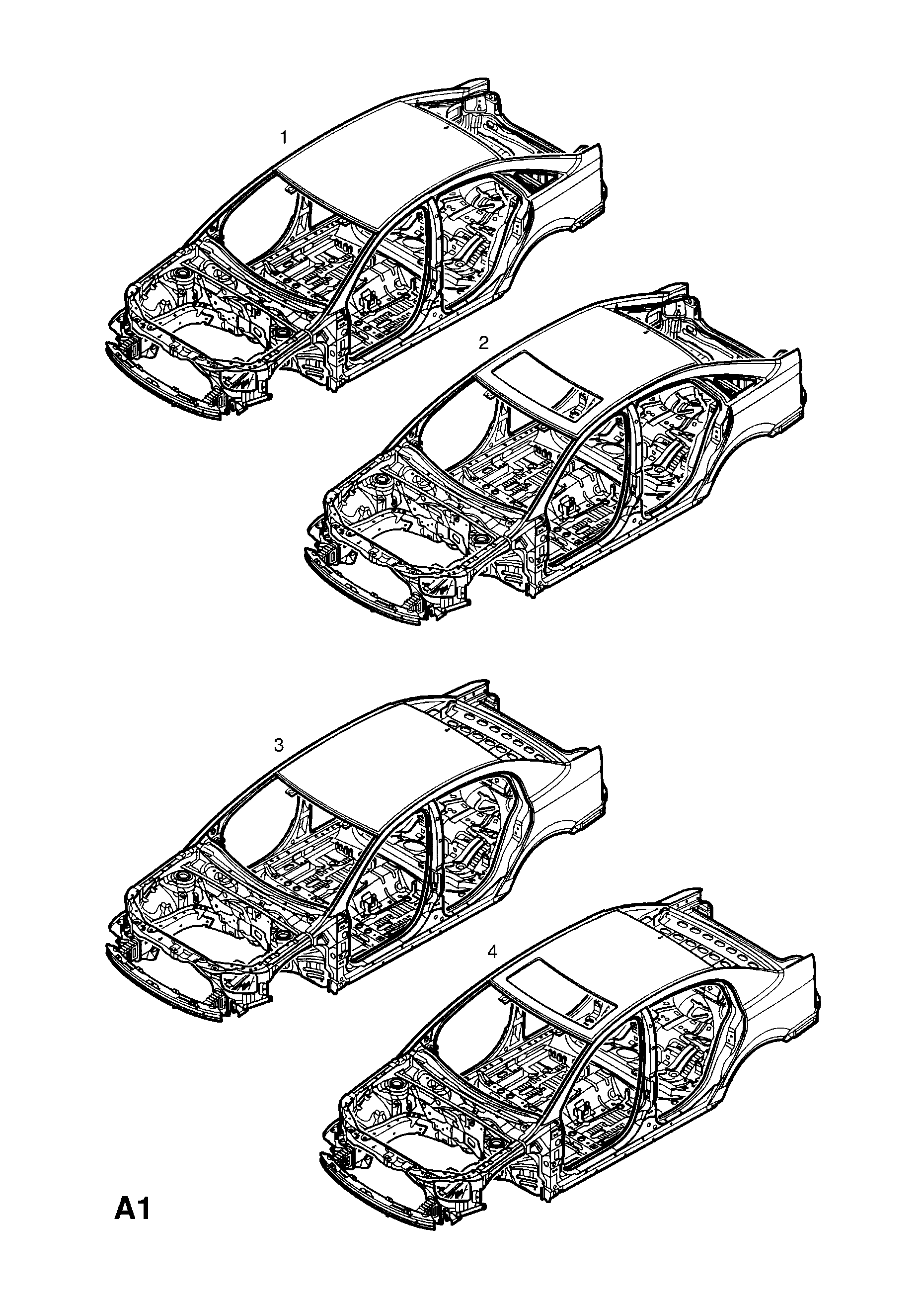 BODY SHELL <small><i>[HATCH (F68) EXCEPT SUN ROOF (EXCEPT AIR CONDITIONING)]</i></small>