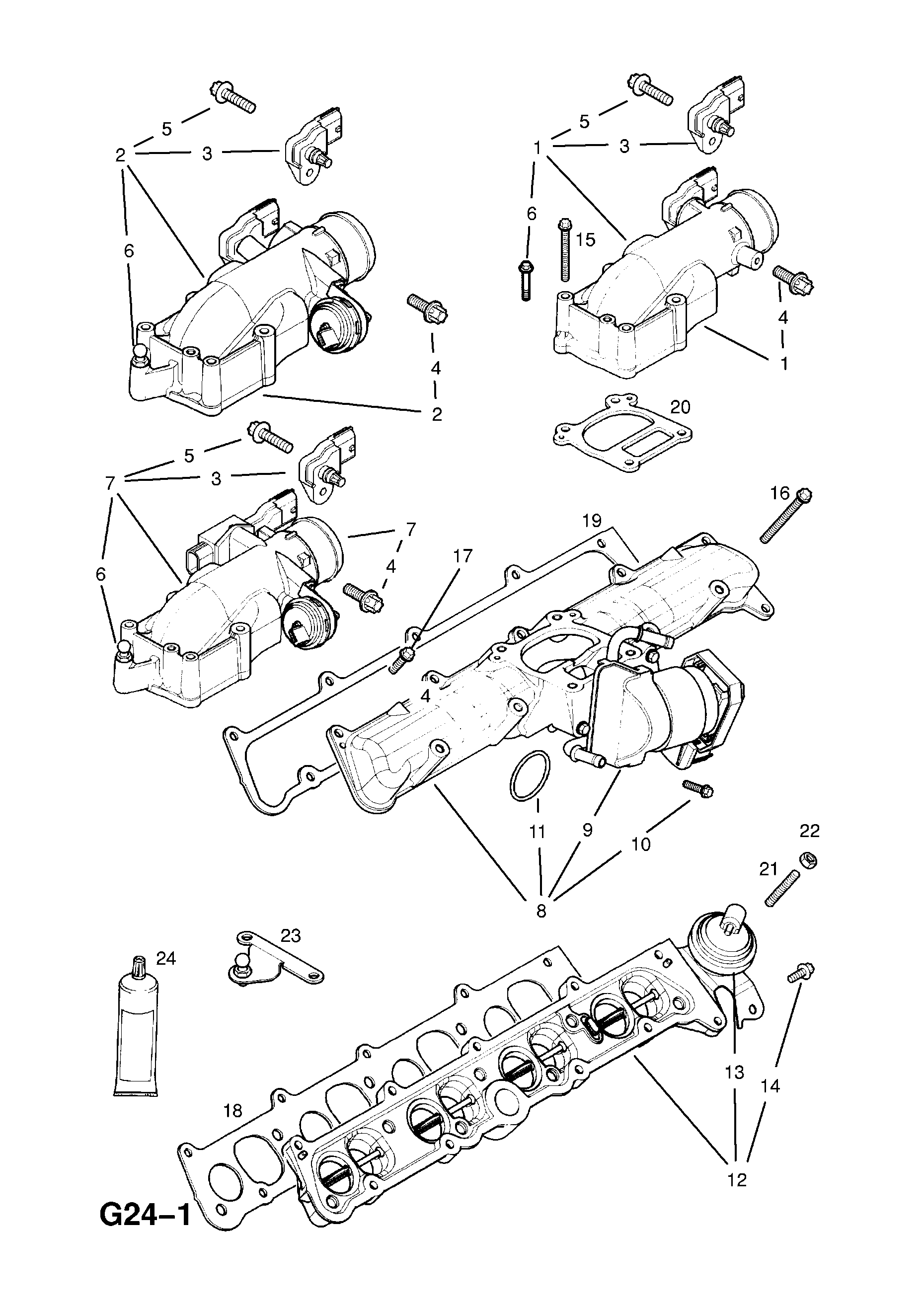 INDUCTION MANIFOLD (CONTD.) <small><i>[Y20DTH[LBS/LD1/LP4],Y22DTR[L50/LRE] ENGINES]</i></small>