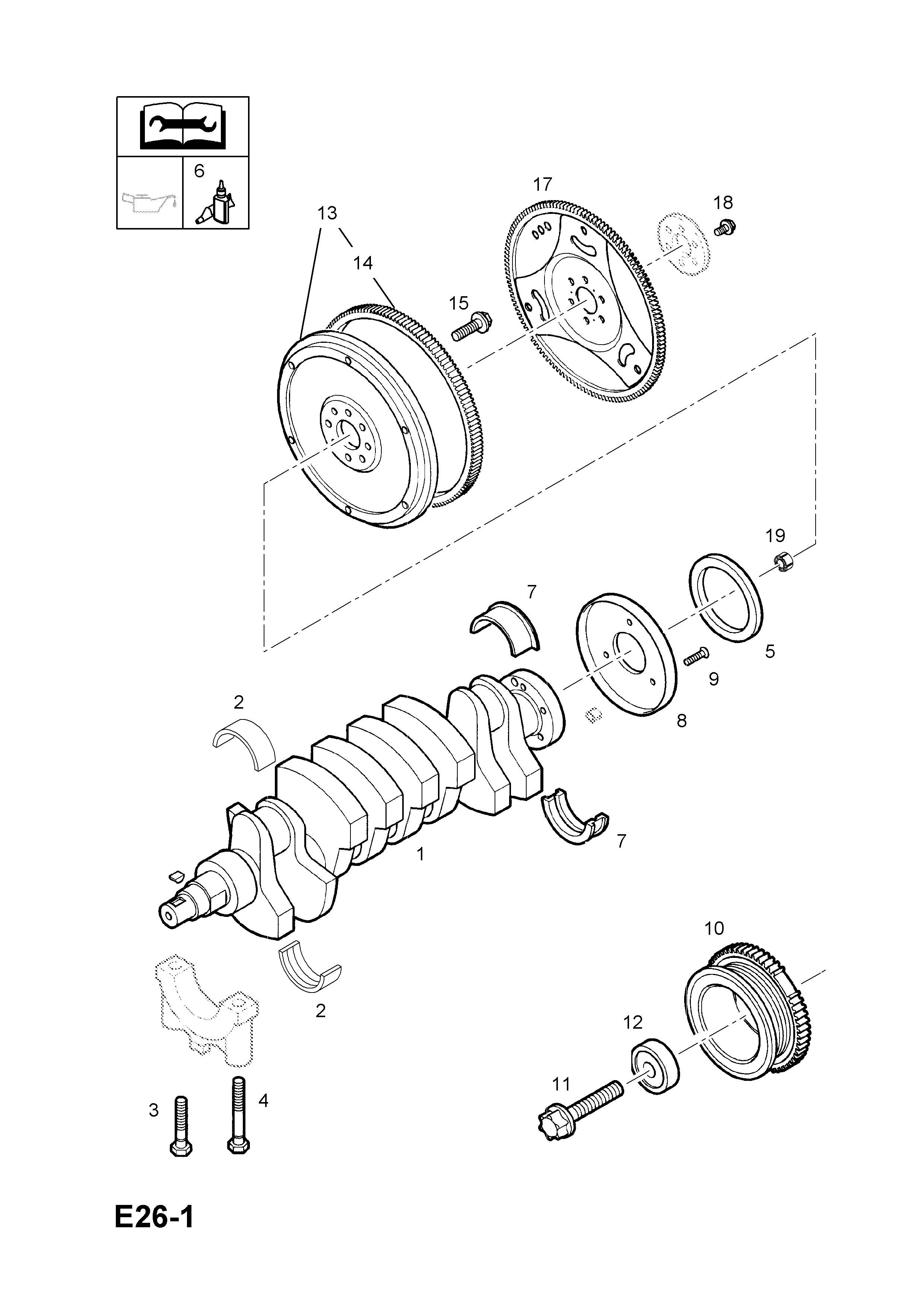 FLYWHEEL AND FITTINGS <small><i>[USED WITH CVT TRANSMISSION]</i></small>