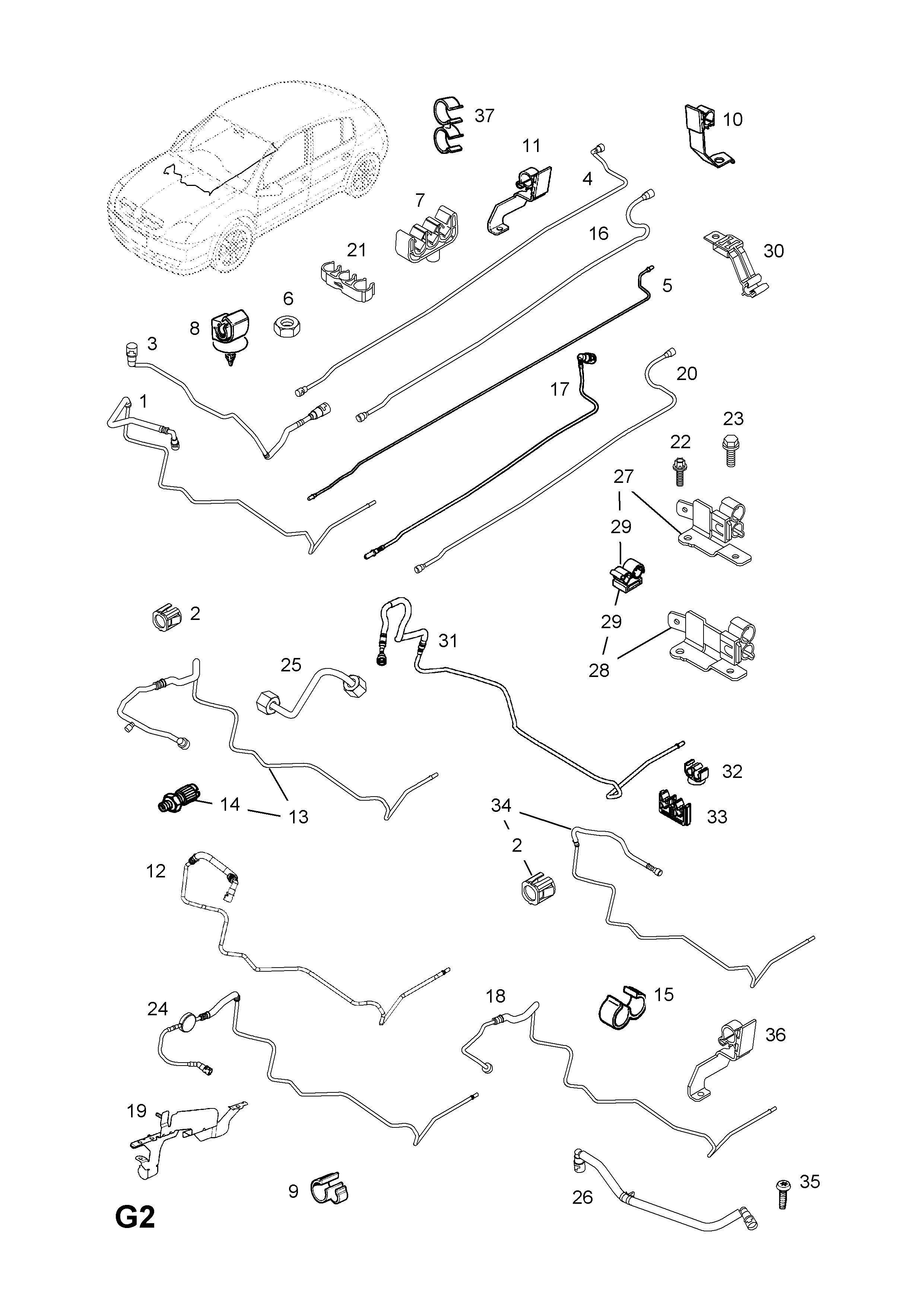 FUEL PIPES AND FITTINGS <small><i>[Z28NEL[LDQ],Z28NET[LP9] PETROL ENGINES]</i></small>