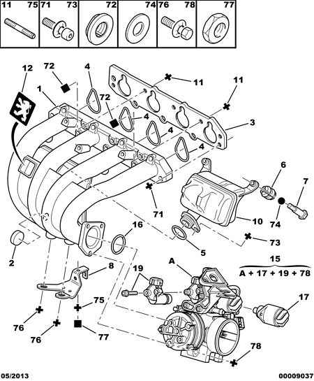 INTAKE MANIFOLD AIR DISTRIBUTOR för Peugeot 406 406