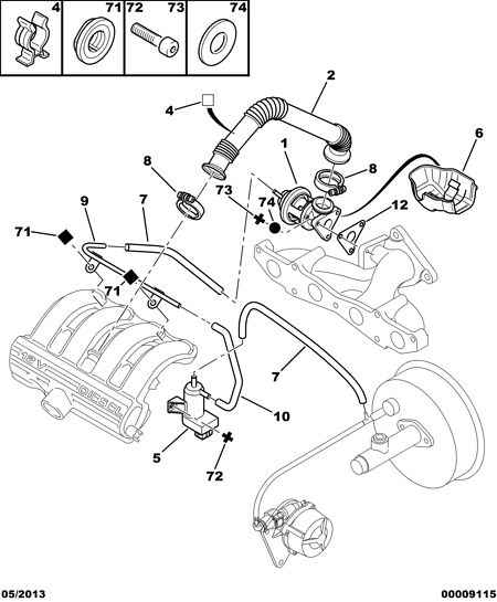 GAS RECYCLING CIRCUIT için Peugeot 406 406