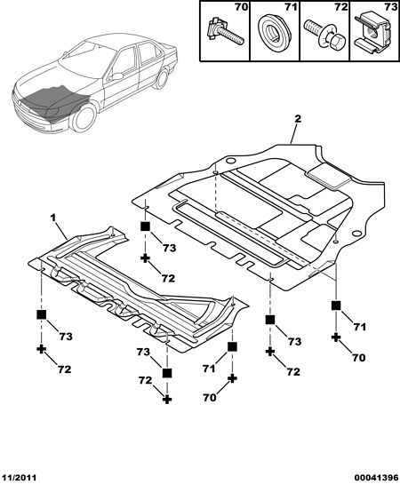 UNDERBODY PROTECTION dėl Peugeot 406 406
