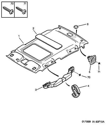 HEADLINING - GRAB HANDLE för Peugeot 406 406