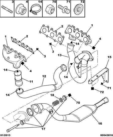 FRONT CATALYTIC EXHAUST MANIFOLD for Peugeot 406 406