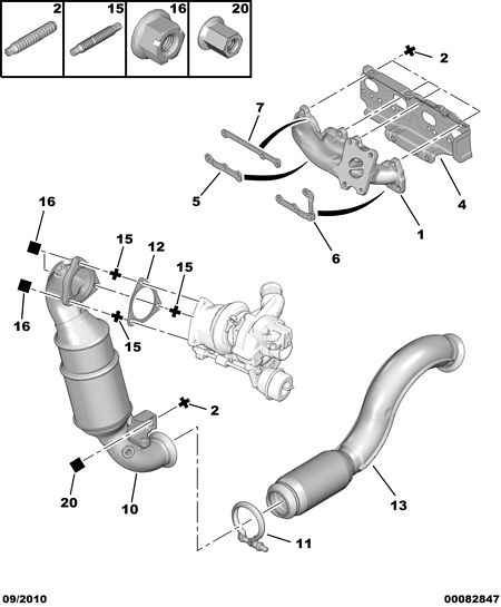 FRONT CATALYTIC EXHAUST MANIFOLD สำหรับ Peugeot 508 508