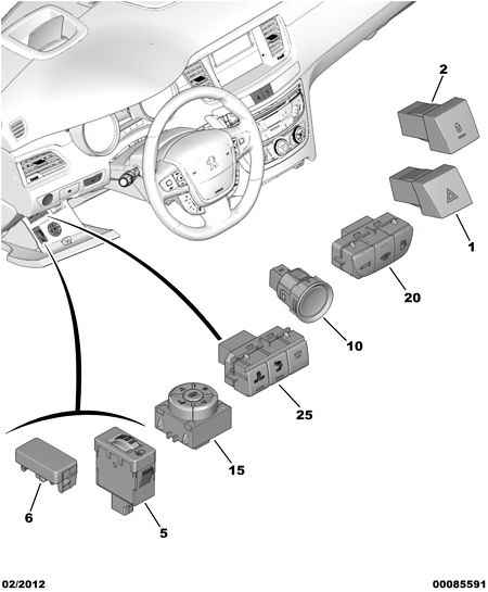FASCIA PANEL SWITCHES AND PLUGS для Peugeot 508 508