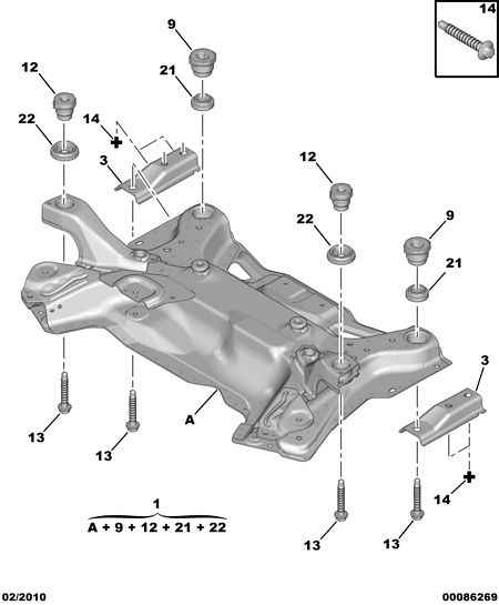 FRONT CRADLE for Peugeot 508 508