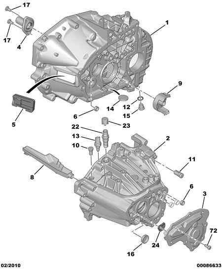 ENGINE CLUTCH HOUSING MANUAL GEARBOX إلى عن على Peugeot 508 508