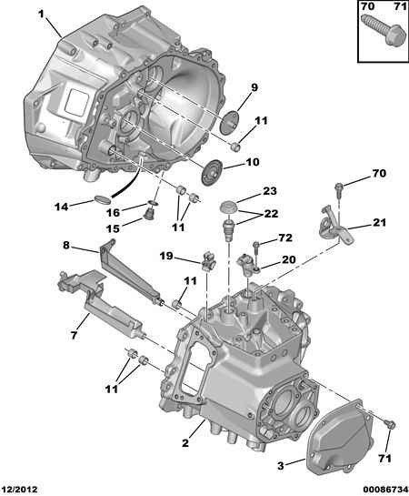 ENGINE CLUTCH HOUSING MANUAL GEARBOX pre Peugeot 508 508