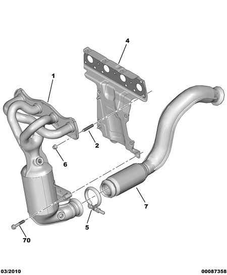 FRONT CATALYTIC EXHAUST MANIFOLD per Peugeot 508 508