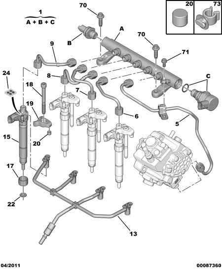 PIPE SET INJECTOR for Peugeot 508 508