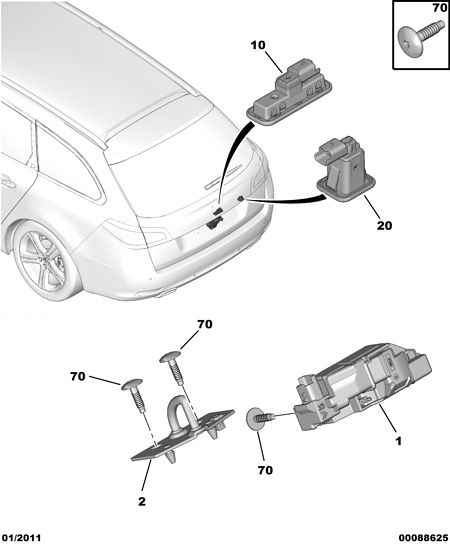 LOCK AND CONTROL TAILGATE OPENING dėl Peugeot 508 508