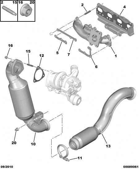 FRONT CATALYTIC EXHAUST MANIFOLD для Peugeot 508 508
